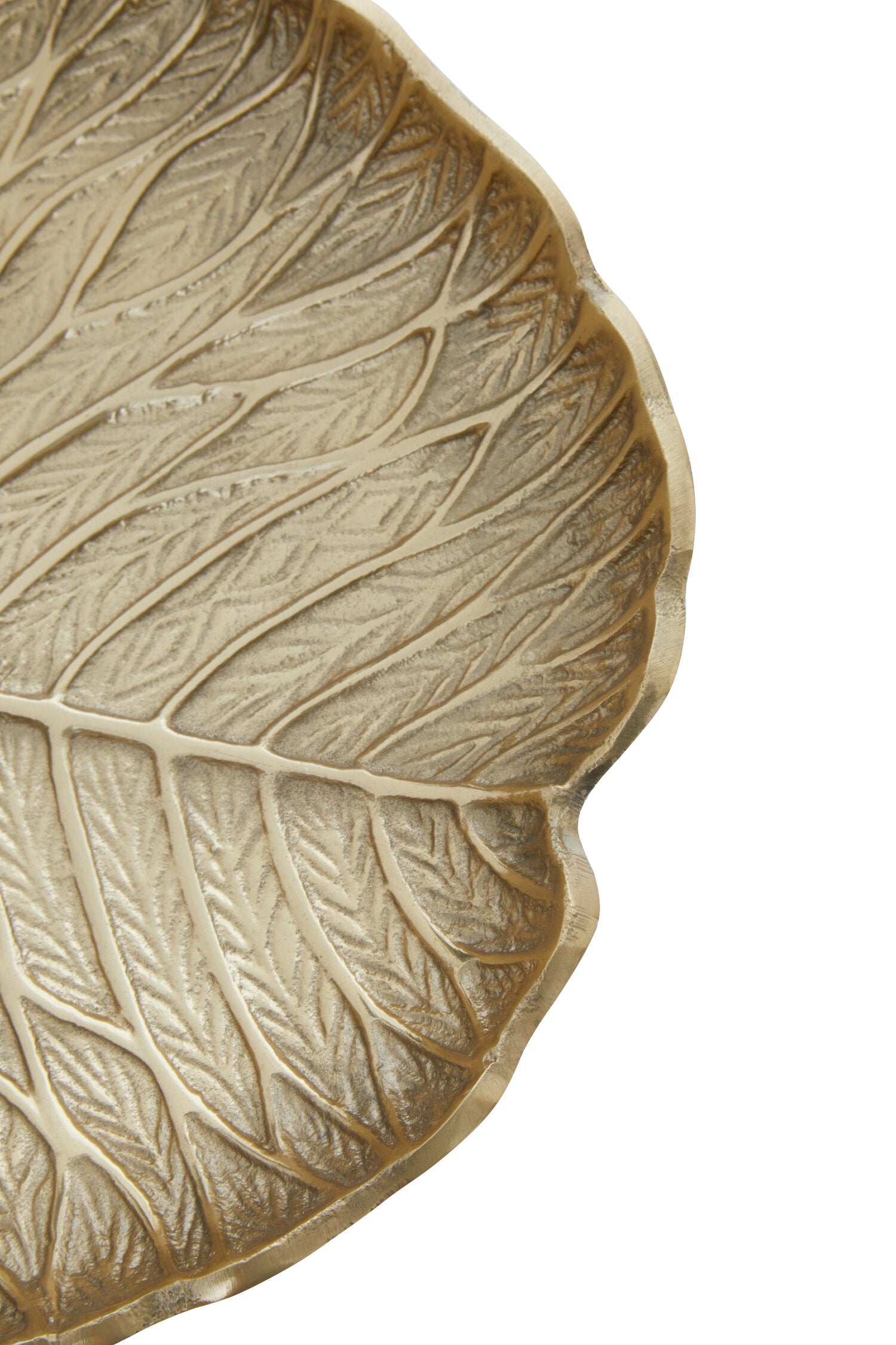 Salma Large Gold Finish Lotus Leaf Plate.