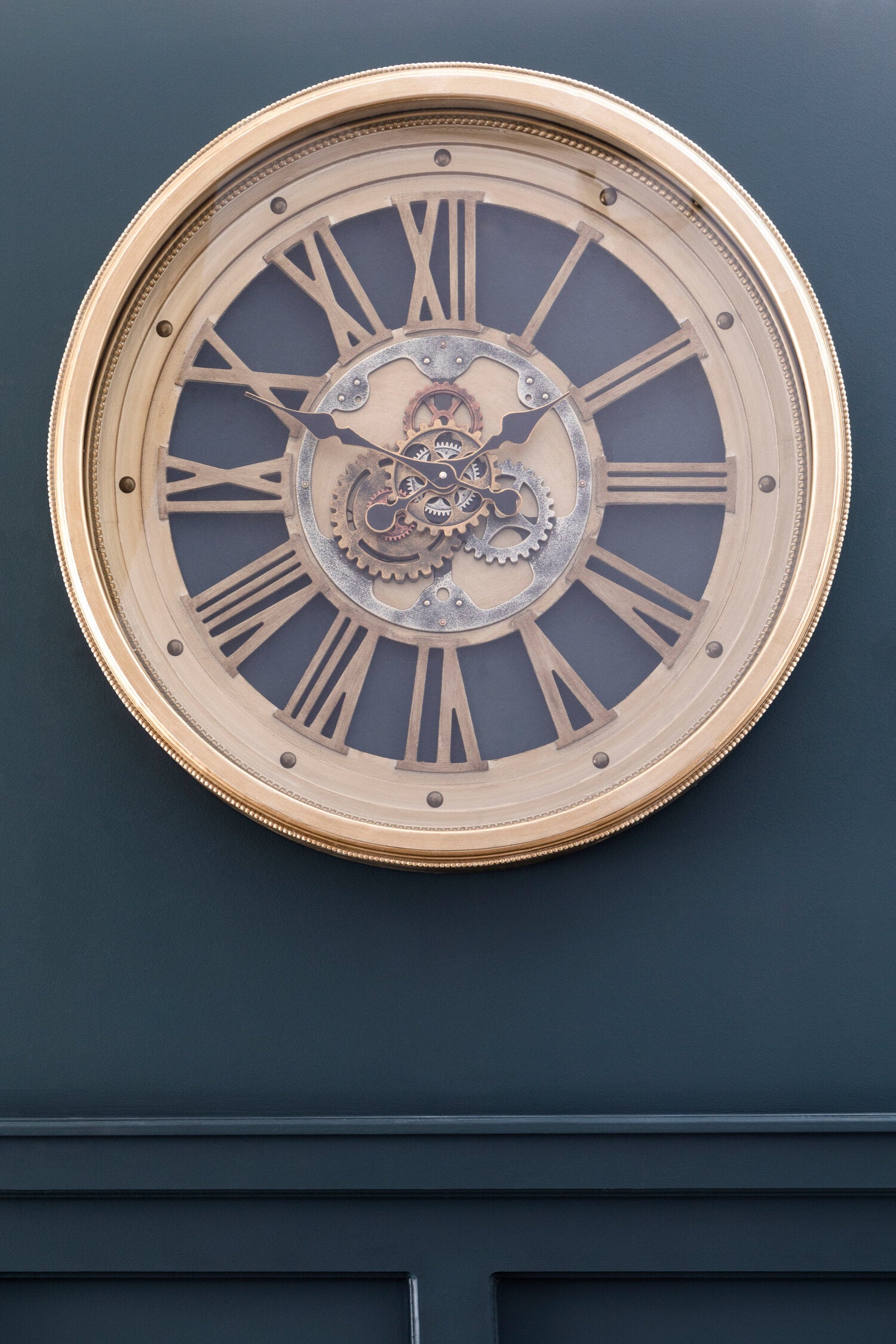 Cassop 82cm Dia Antique Gold Round Wall Clock