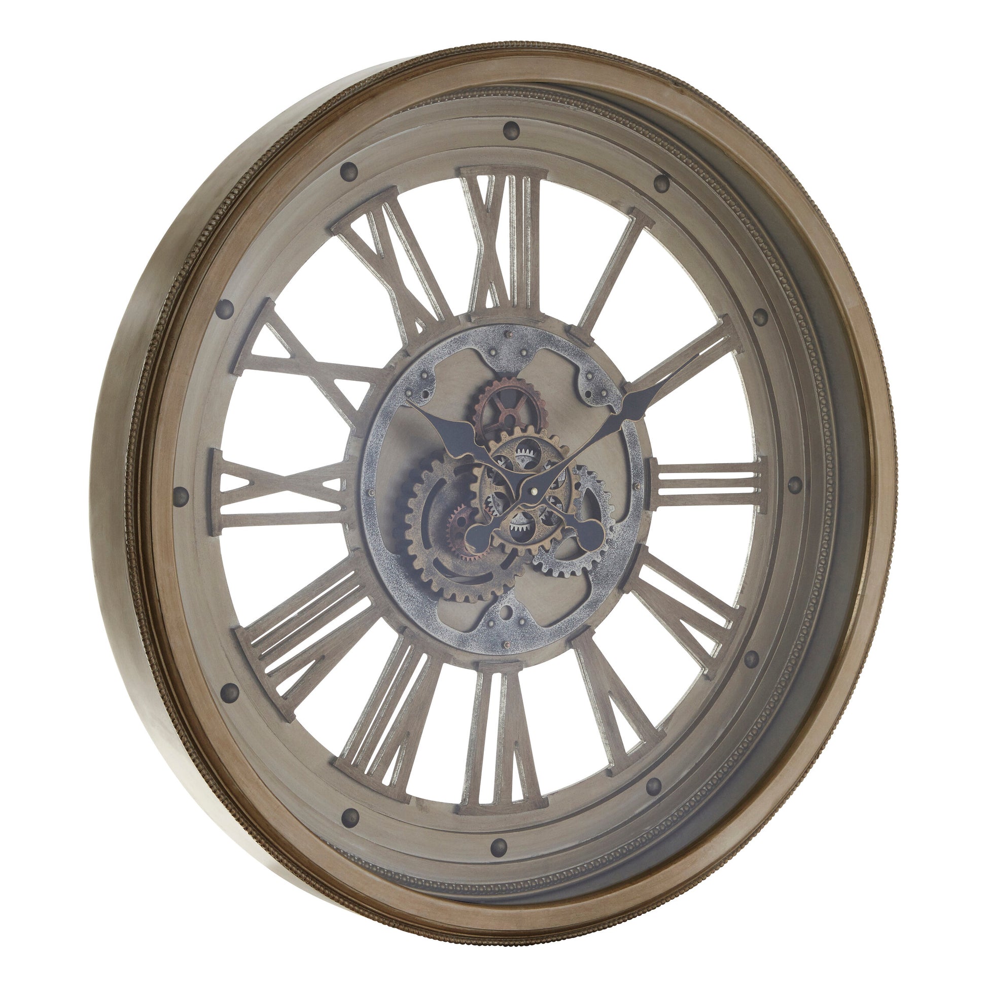 Cassop 82cm Dia Antique Gold Round Wall Clock