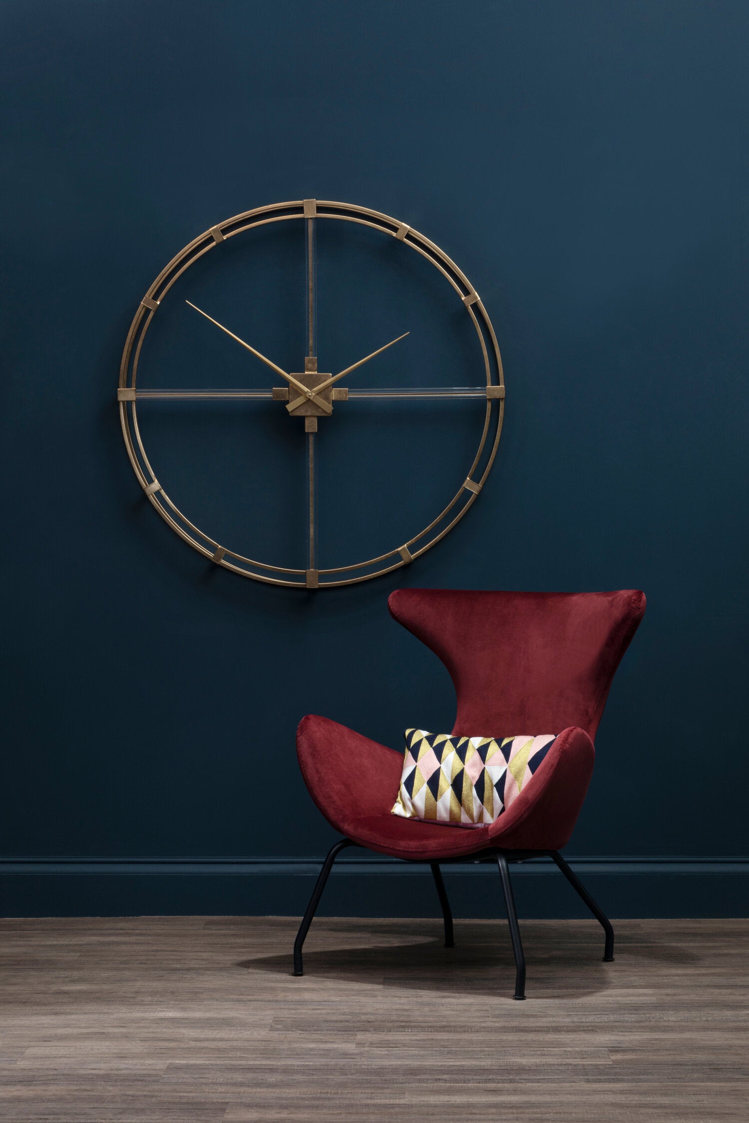 Beauly 110cm Dia Gold Finish Metal Wall Clock