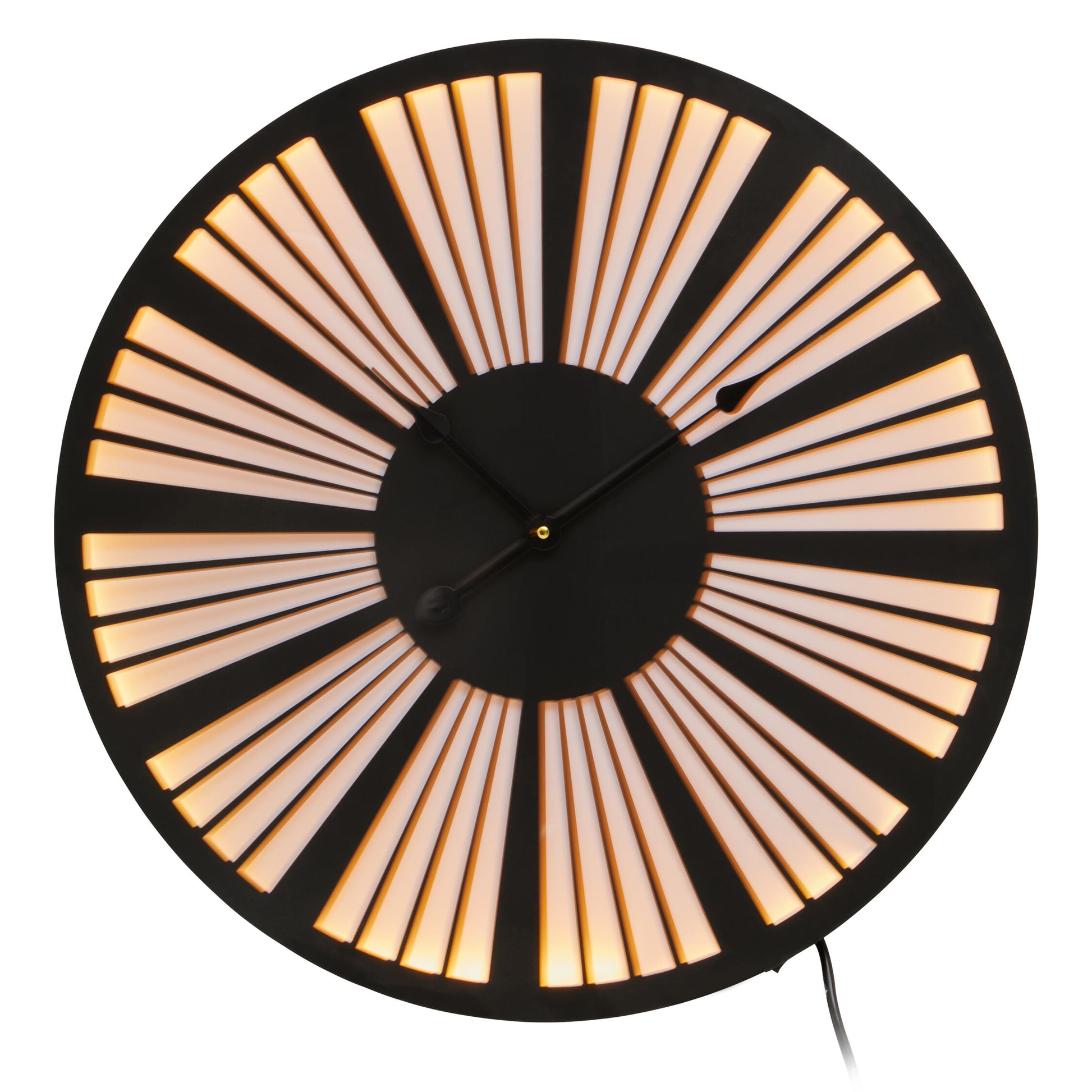 Genova 60cm Dia Small Black and White LED Wall Clock