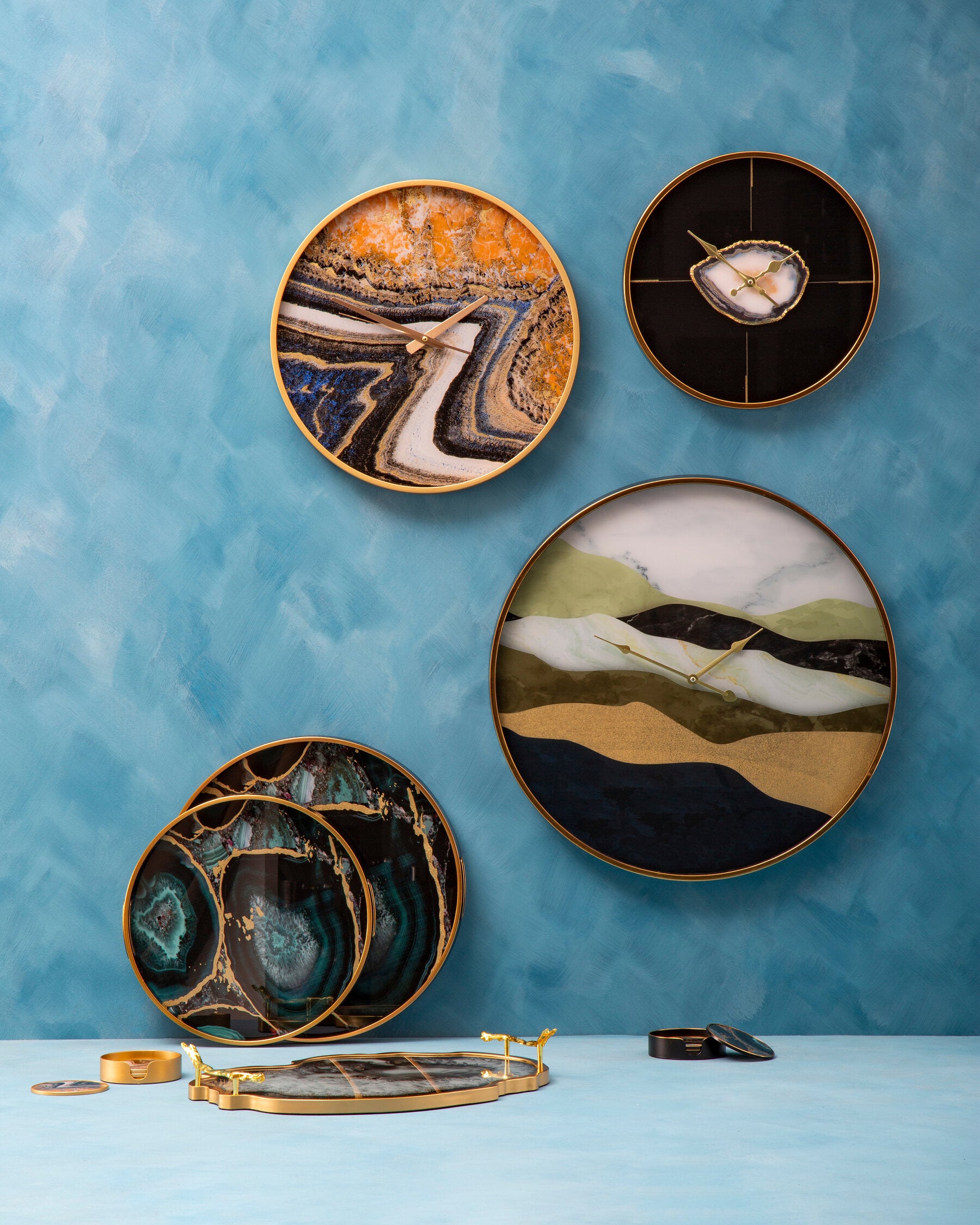 Celina Black And Gold Round Wall Clock