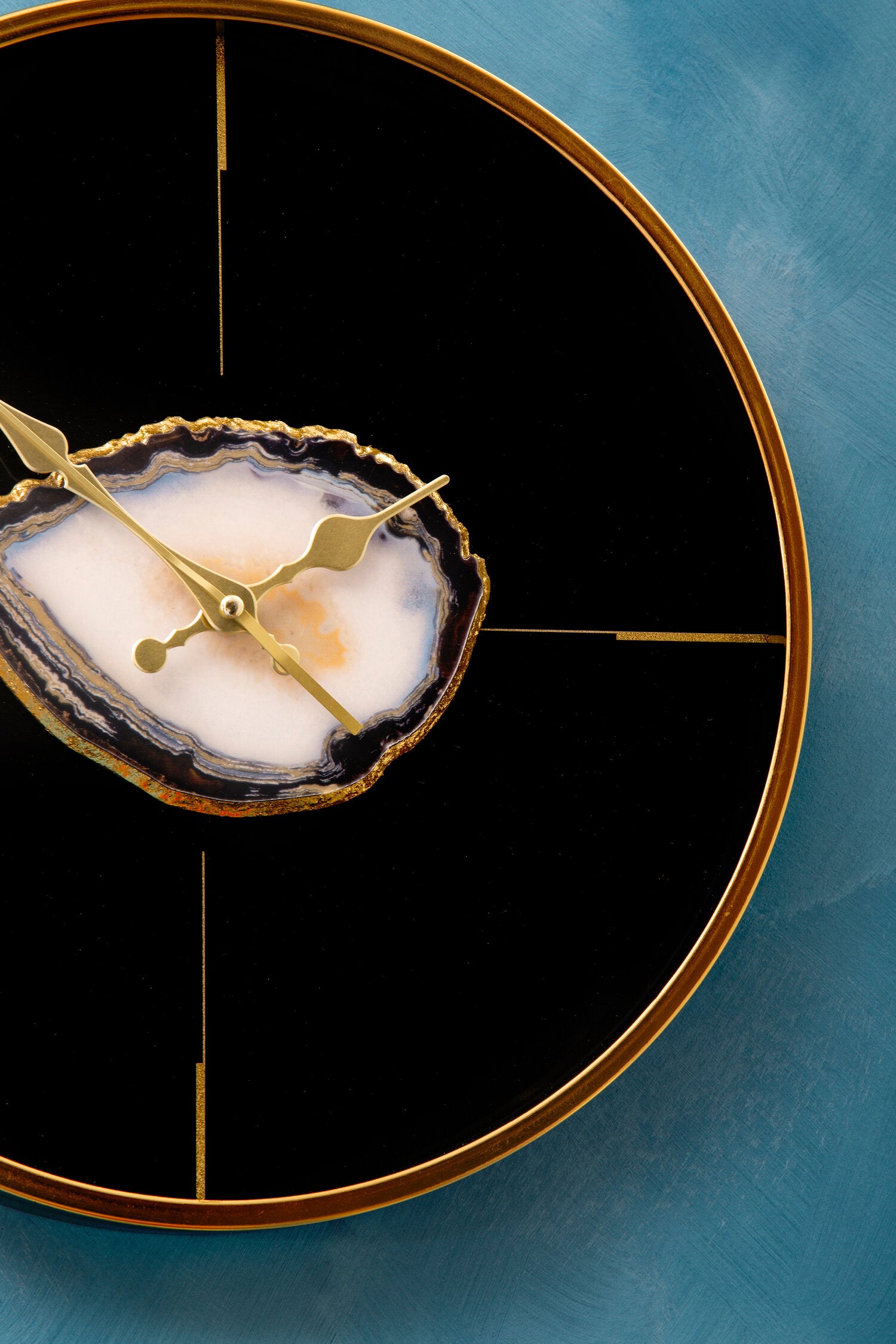 Celina Black And Gold Round Wall Clock