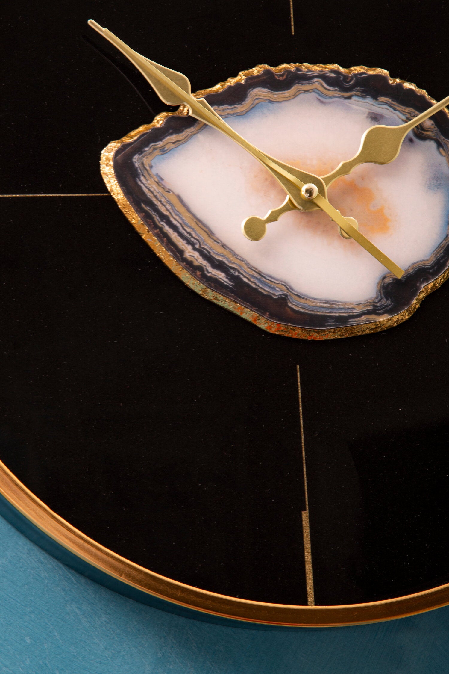 Celina Black And Gold Round Wall Clock