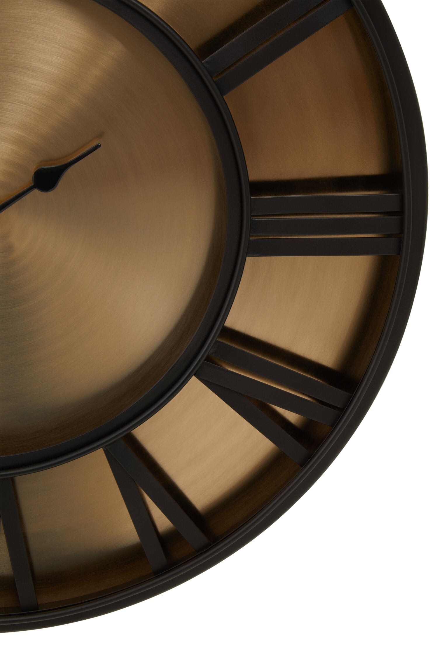 Mateo 51cm Dia Black and Antique Gold Large Wall Clock