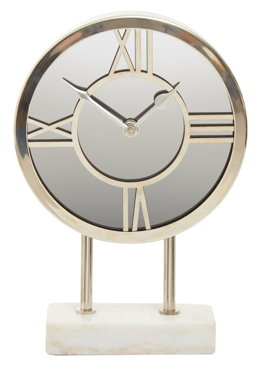 Mateo White Marble Base Clock