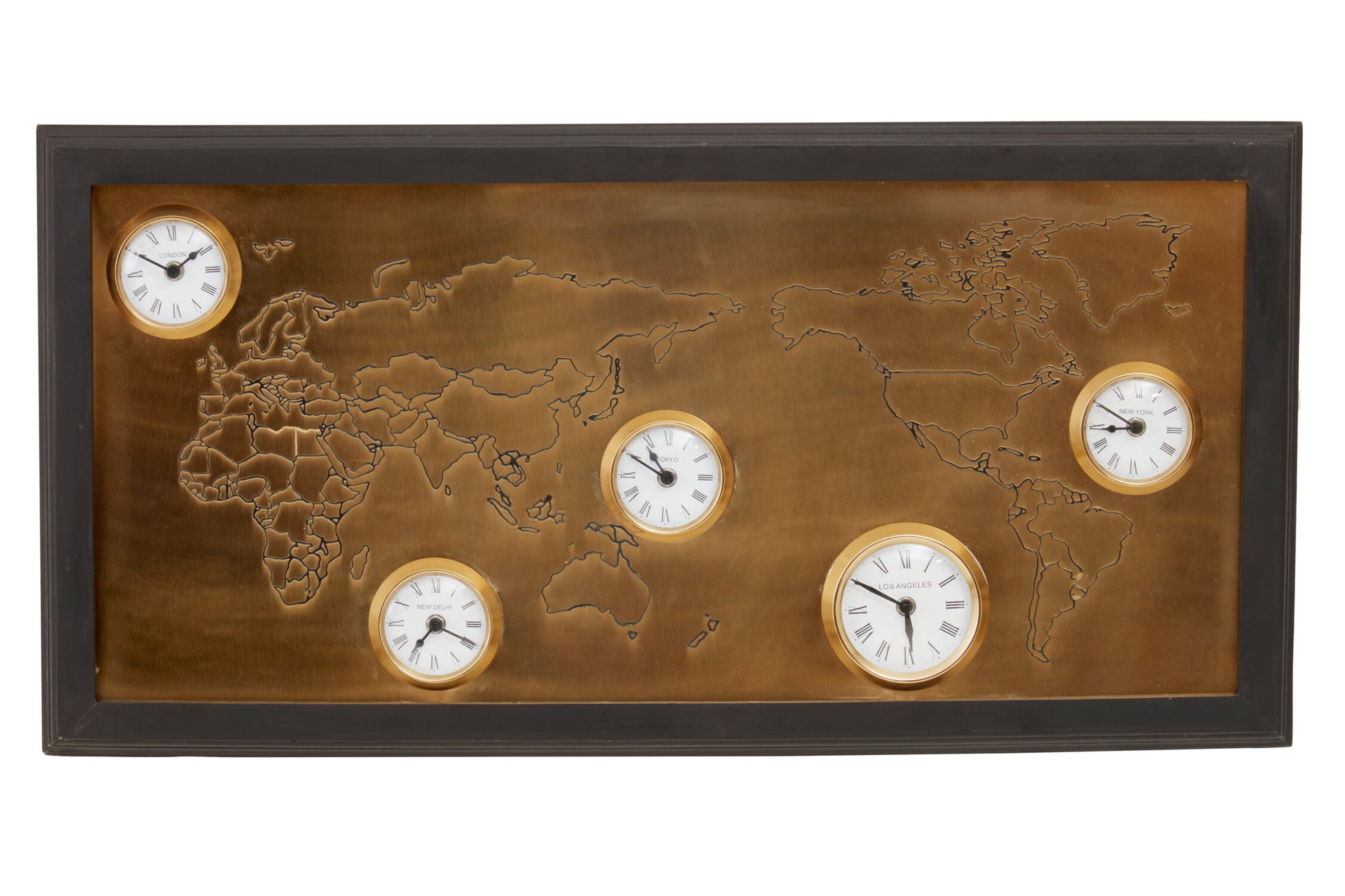 Hampstead World Map Wall Clock