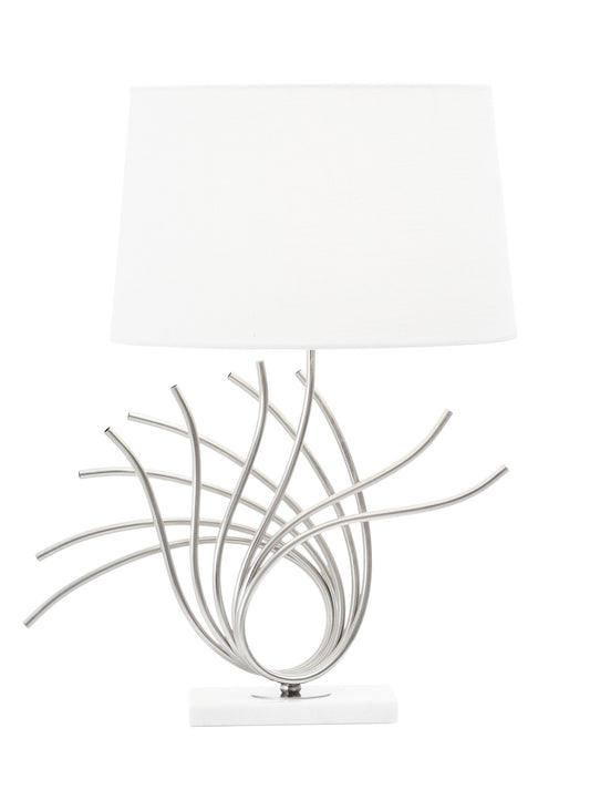 Zaha Brushed Chrome Spoke Table Lamp
