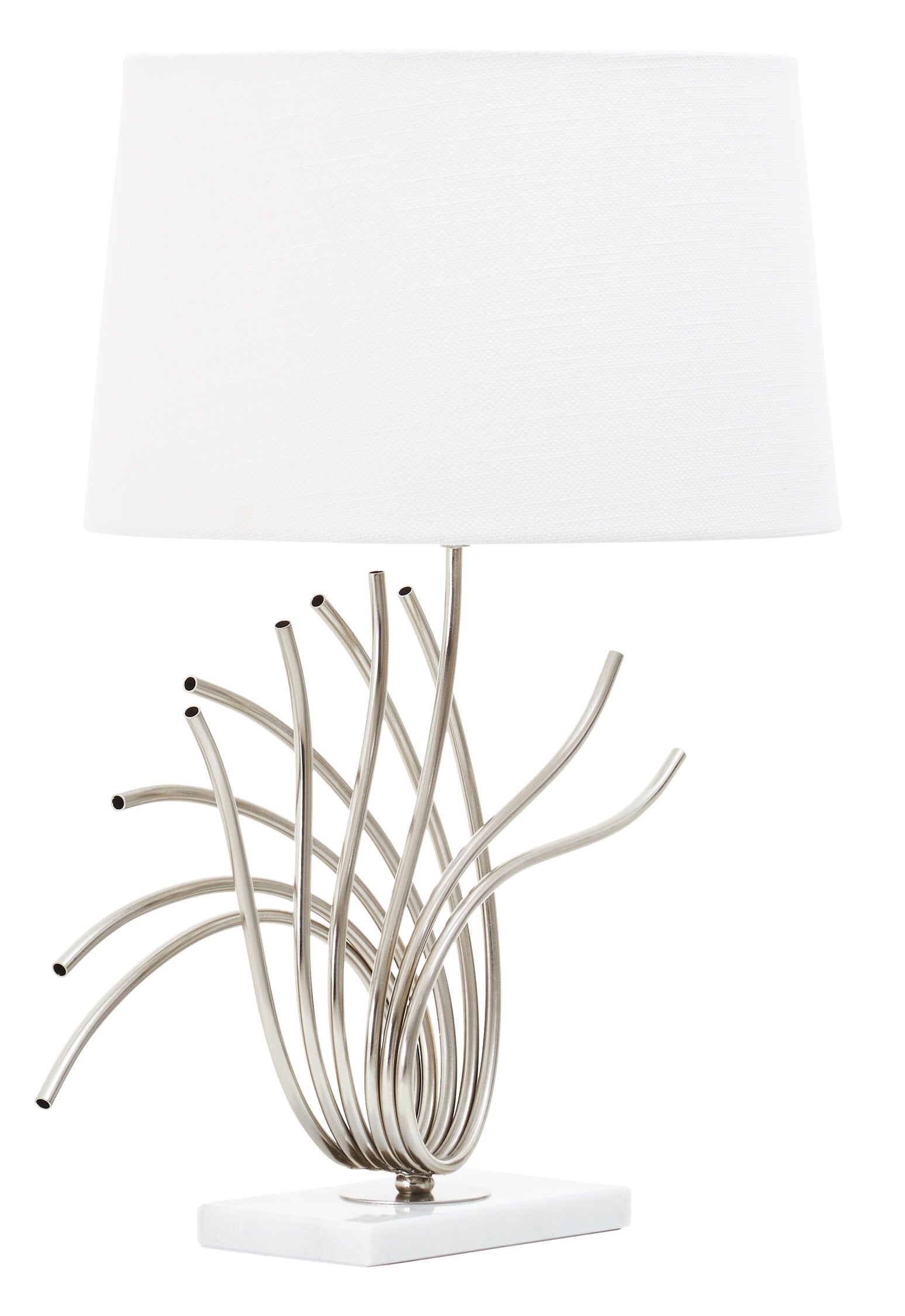 Zaha Brushed Chrome Spoke Table Lamp