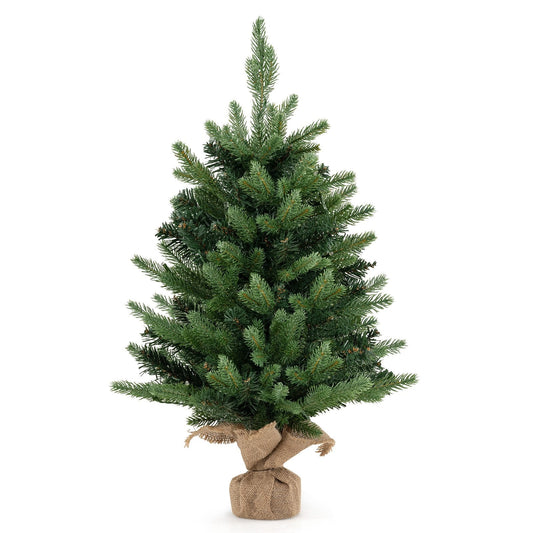 24 Inch Artificial Xmas Tree Tabletop Christmas Tree with 234 PE PVC Branch Tips