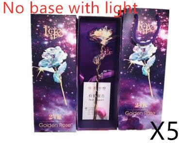 24K Luminous Color Gold Rose Flower Set | Luxury Home Accessories | Heulog Glow