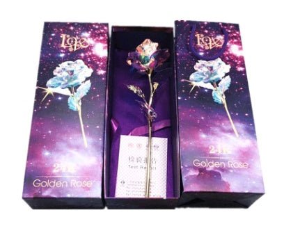 24K Luminous Color Gold Rose Flower Set | Luxury Home Accessories | Heulog Glow