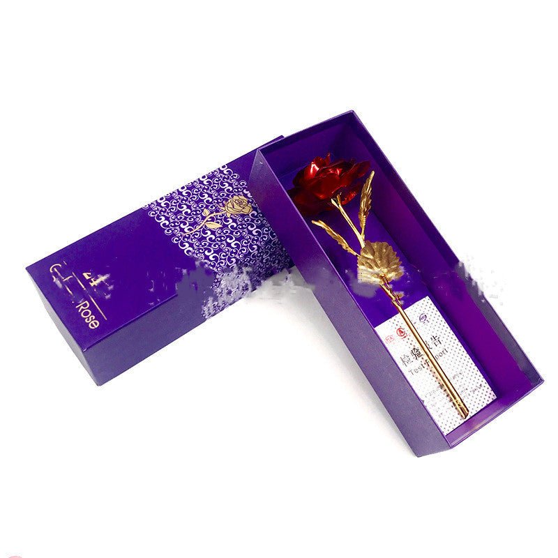 24K Luminous Color Gold Rose Flower Set | Luxury Home Accessories | Heulog Glow