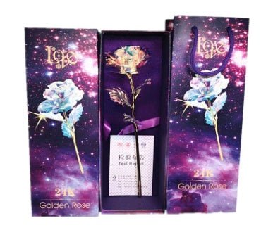 24K Luminous Color Gold Rose Flower Set | Luxury Home Accessories | Heulog Glow