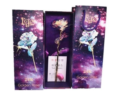 24K Luminous Color Gold Rose Flower Set | Luxury Home Accessories | Heulog Glow