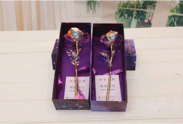 24K Luminous Color Gold Rose Flower Set | Luxury Home Accessories | Heulog Glow