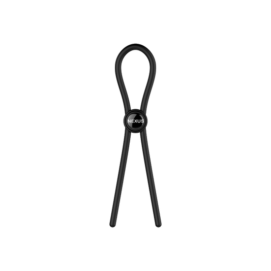 FORGE Single Adjustable Lasso Silicone Cock Ring - Black