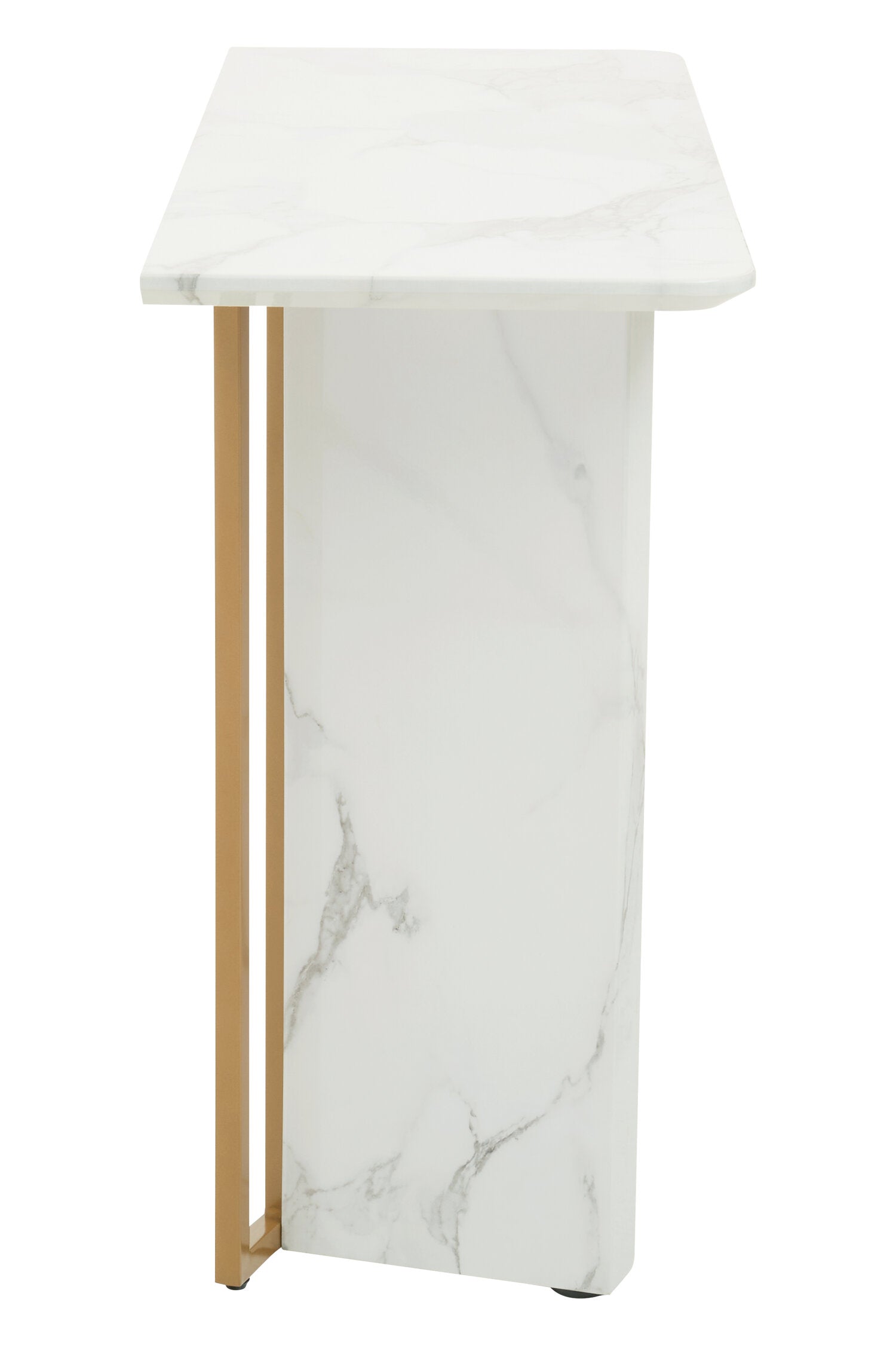 Vieste White Marble Effect Console Table