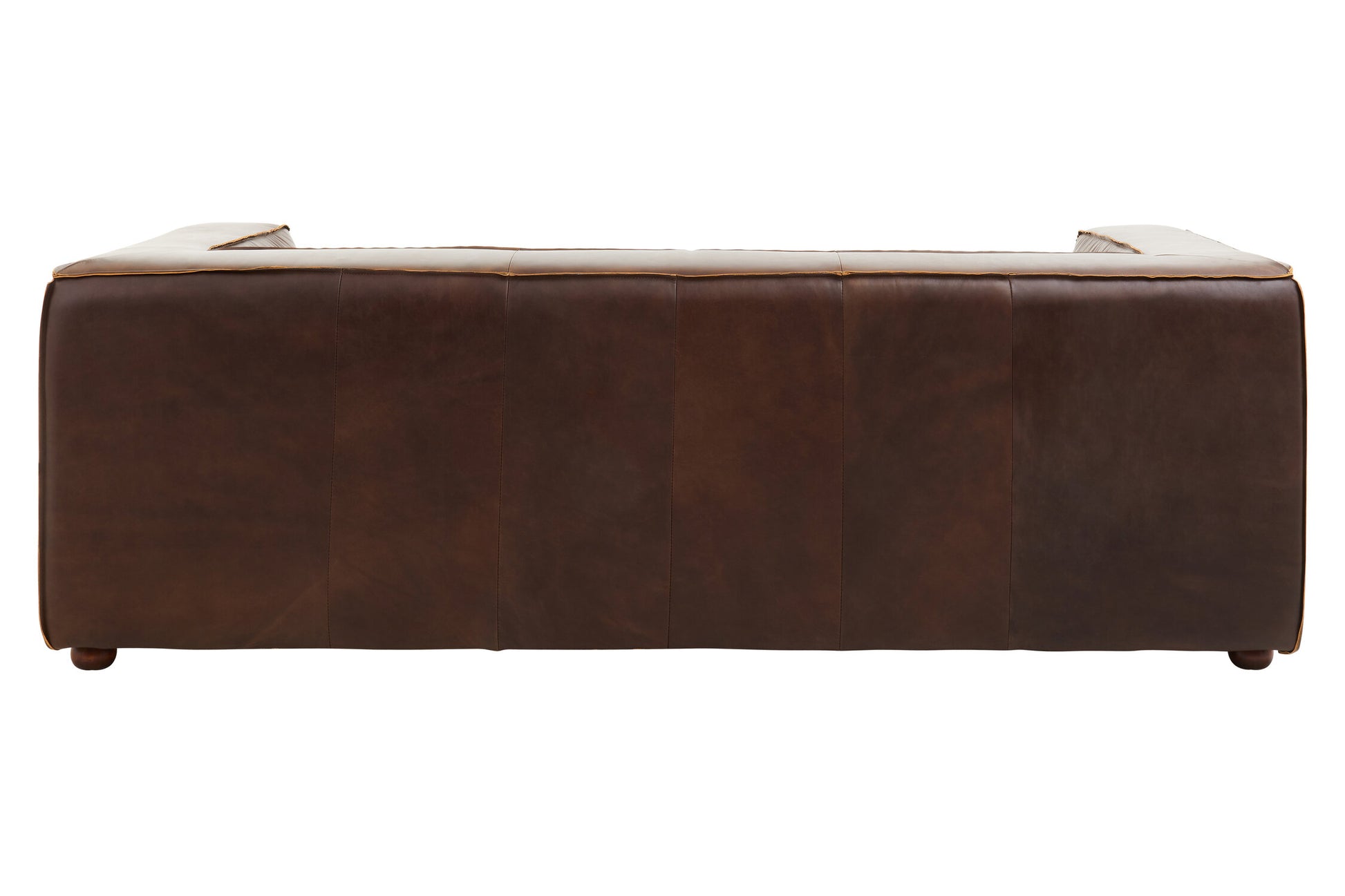 King Three Seater Antique Brown Leather Sofa