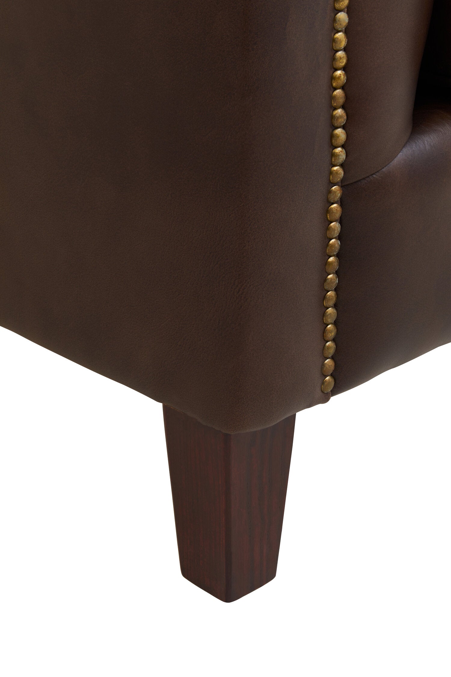 King Three Seater Dark Brown Leather Modern Chesterfield Sofa