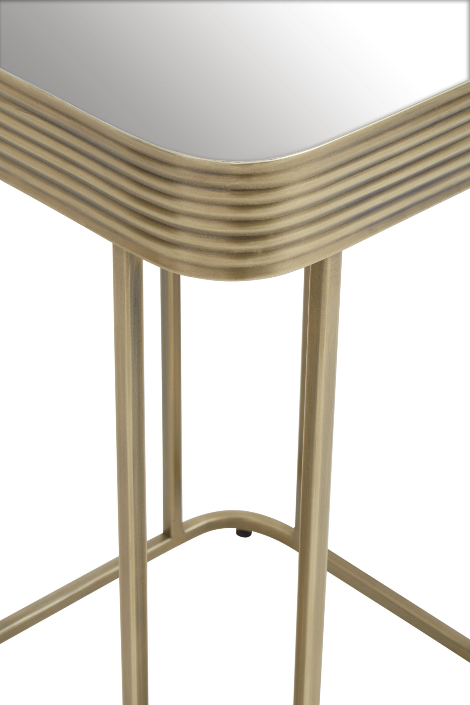 Ella Gold Side Table with Mirror Top