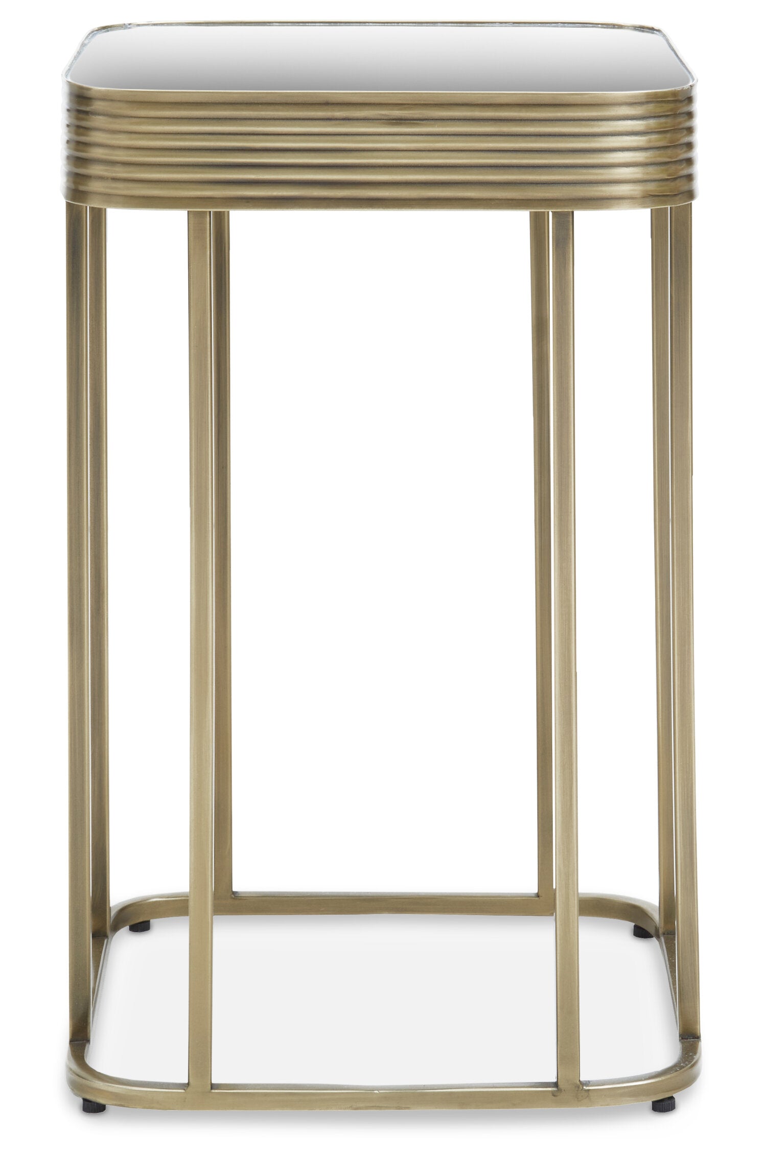 Ella Gold Side Table with Mirror Top