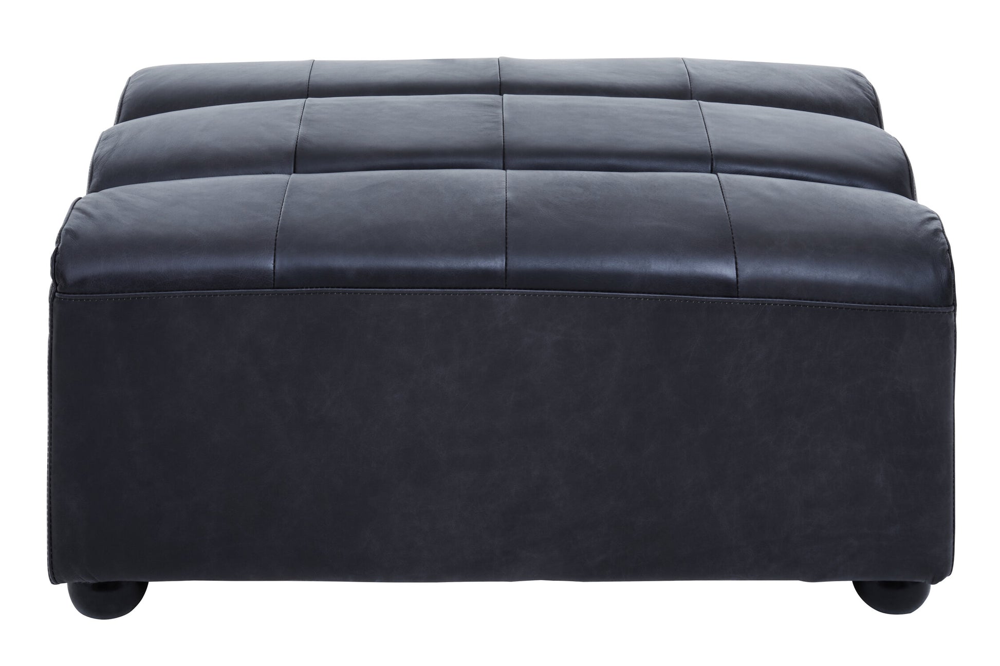 King Antique Black Leather Modular Ottoman