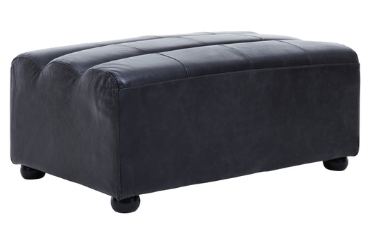 King Antique Black Leather Modular Ottoman