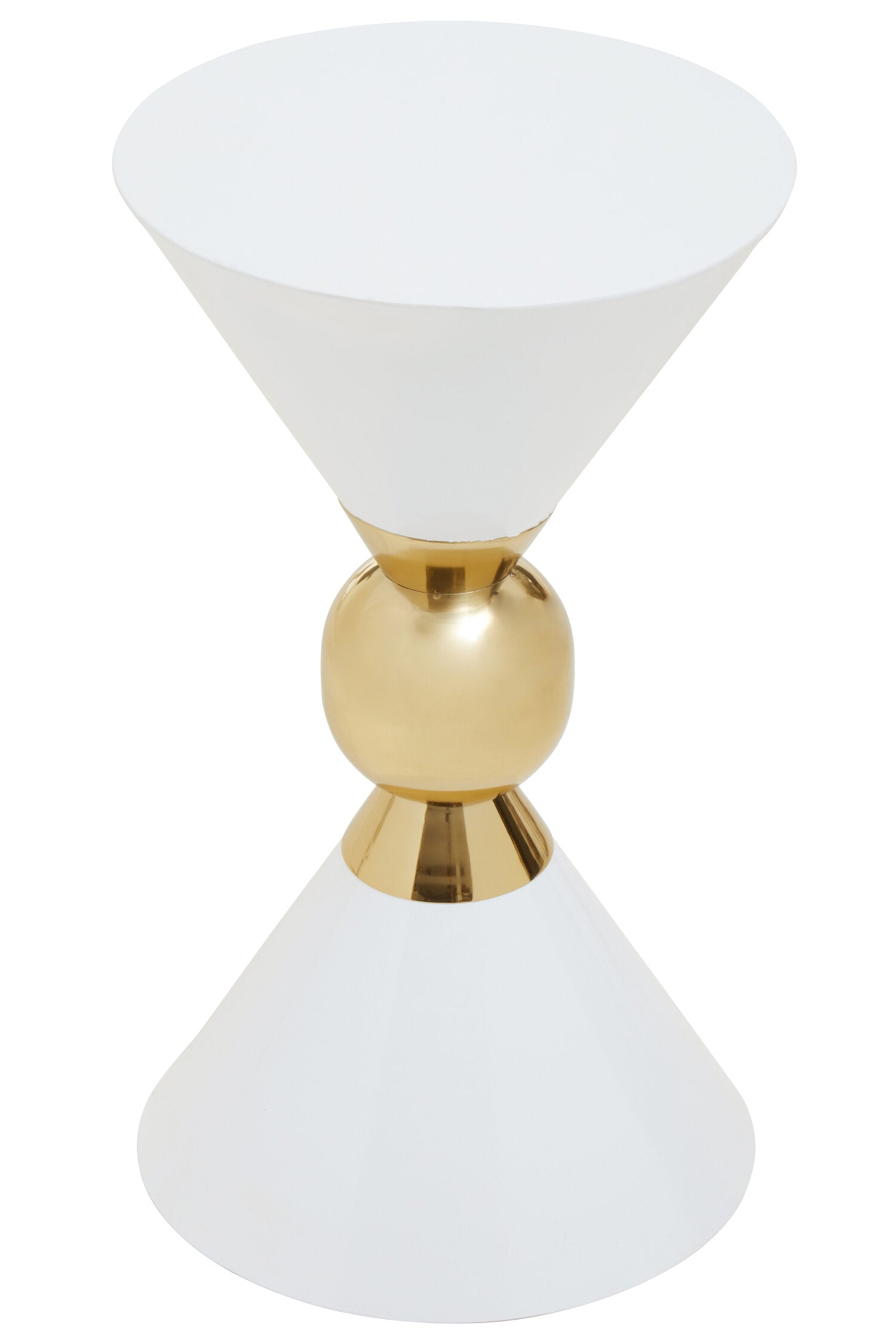Jaipur White And Gold Finish Side Table