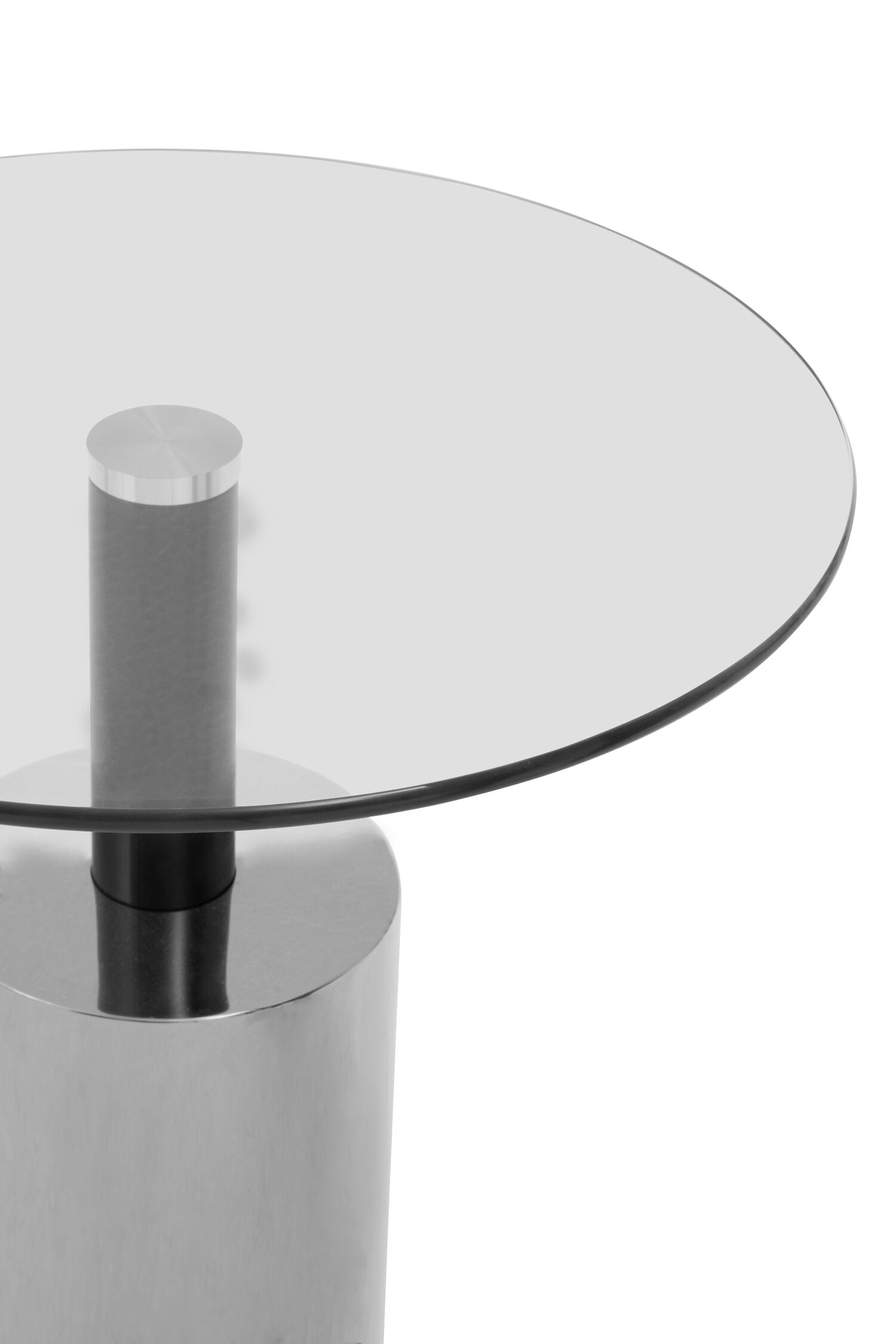 Oria Clear Glass Top and Silver Base Side Table