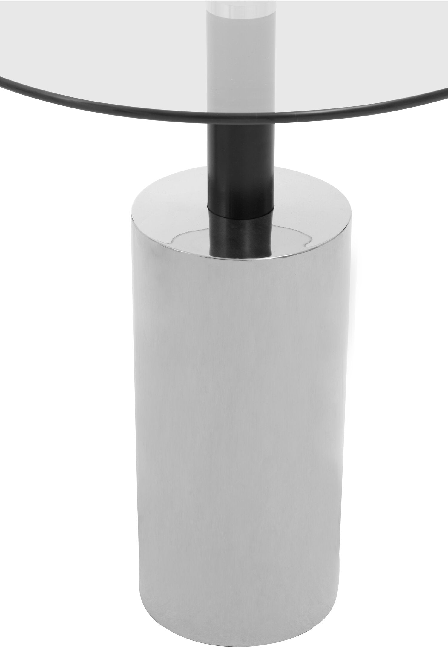 Oria Clear Glass Top and Silver Base Side Table