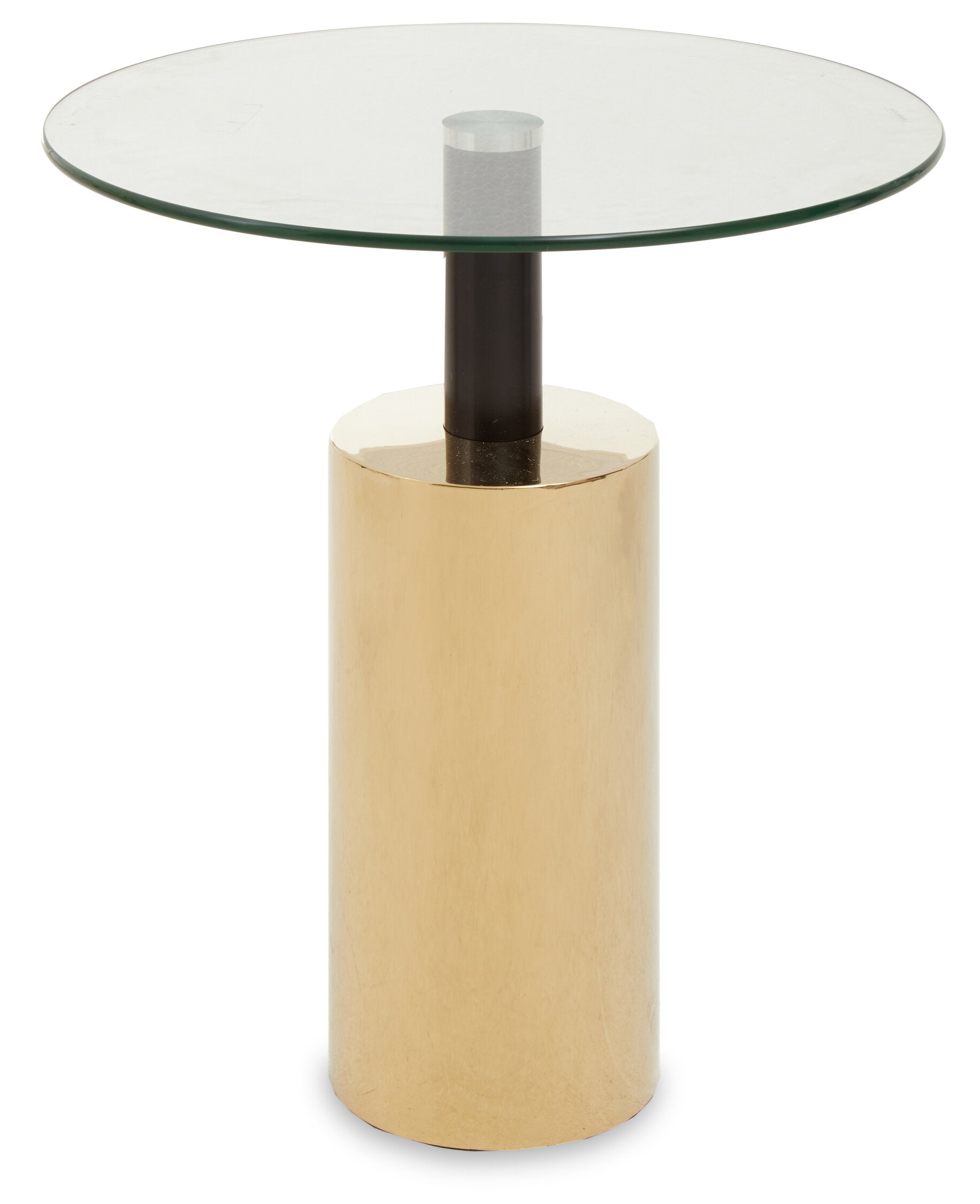Oria Clear Glass Top and Gold Base Side Table