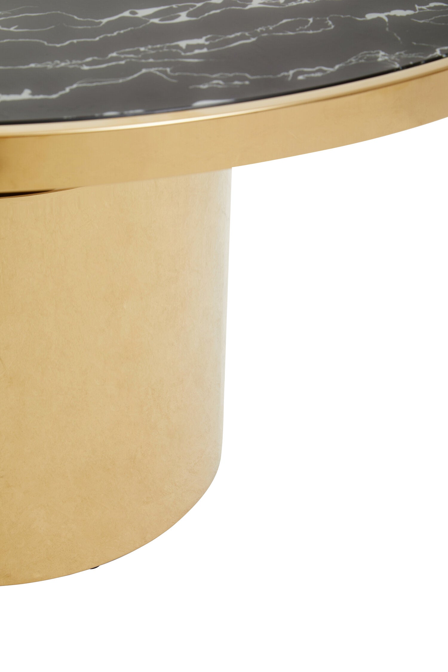 Oria Black Marble Effect Gold Base Coffee Table