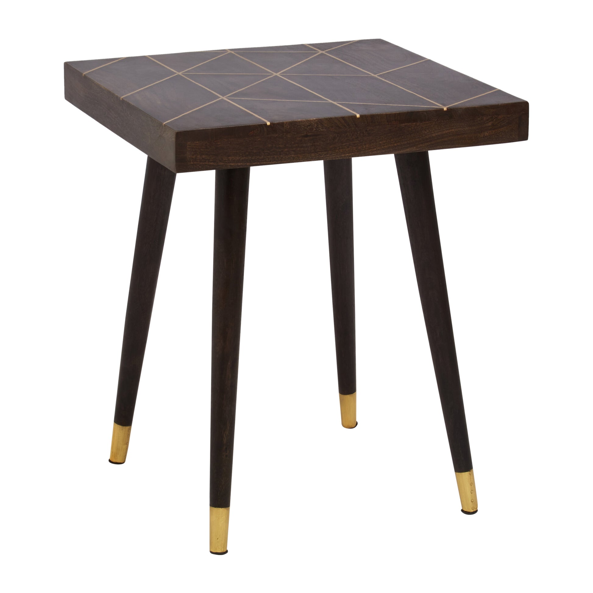 Naro Mango Wood and Gold Tip Legs Side Table