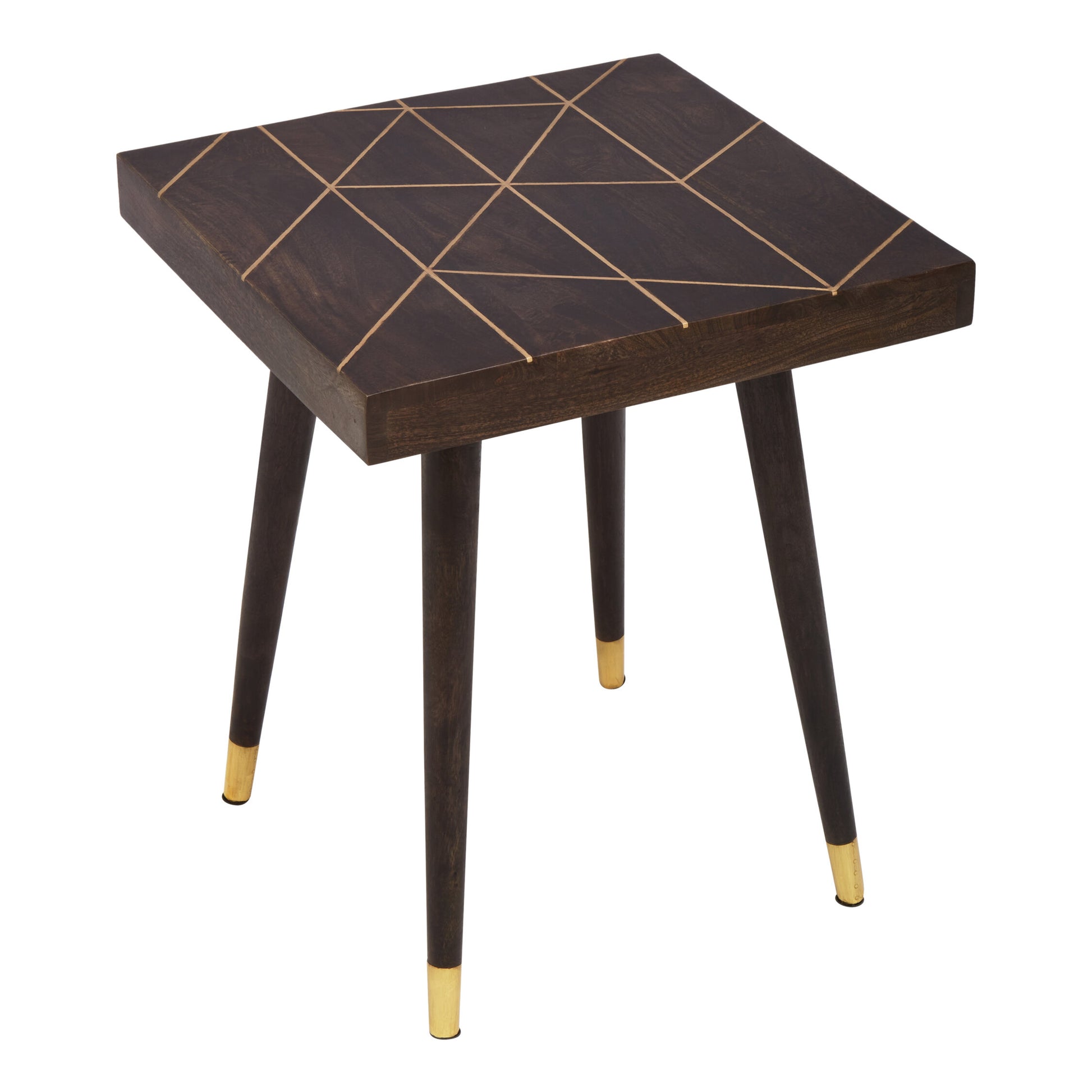 Naro Mango Wood and Gold Tip Legs Side Table