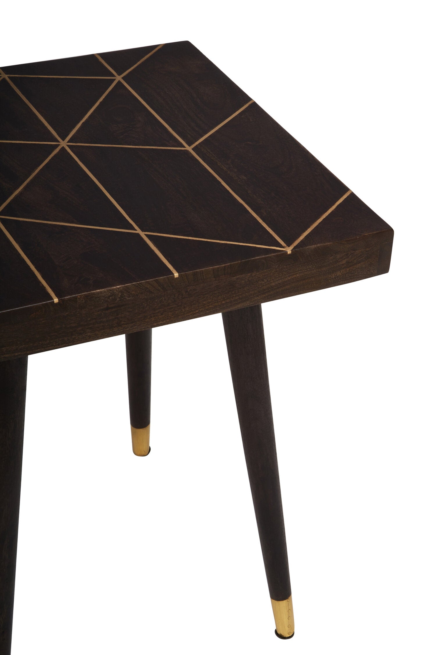 Naro Mango Wood and Gold Tip Legs Side Table