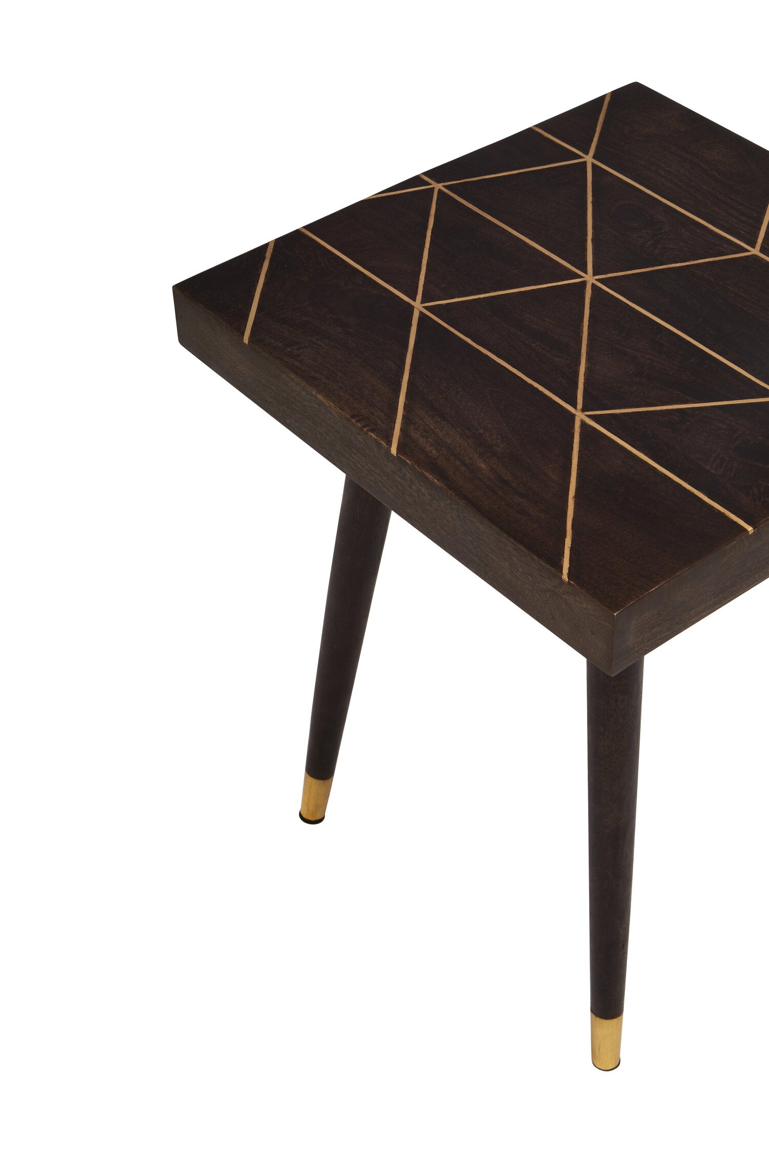 Naro Mango Wood and Gold Tip Legs Side Table
