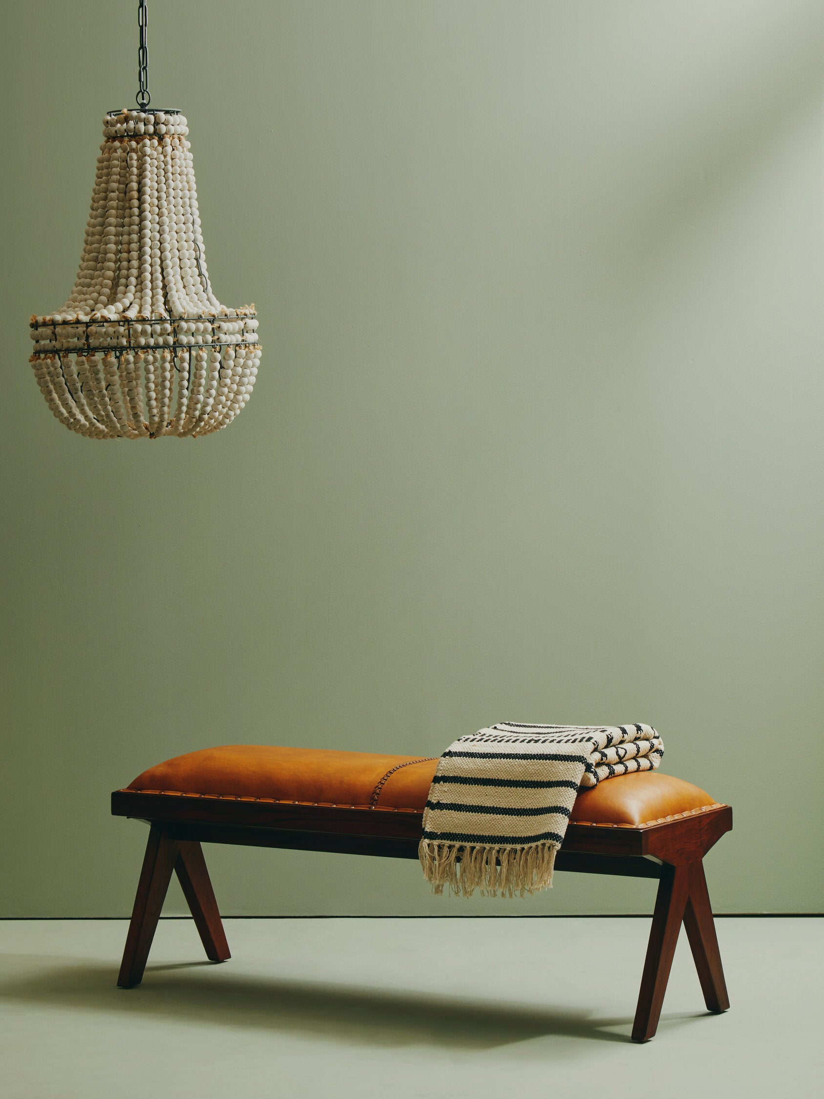 Inca Tan Leather Bench