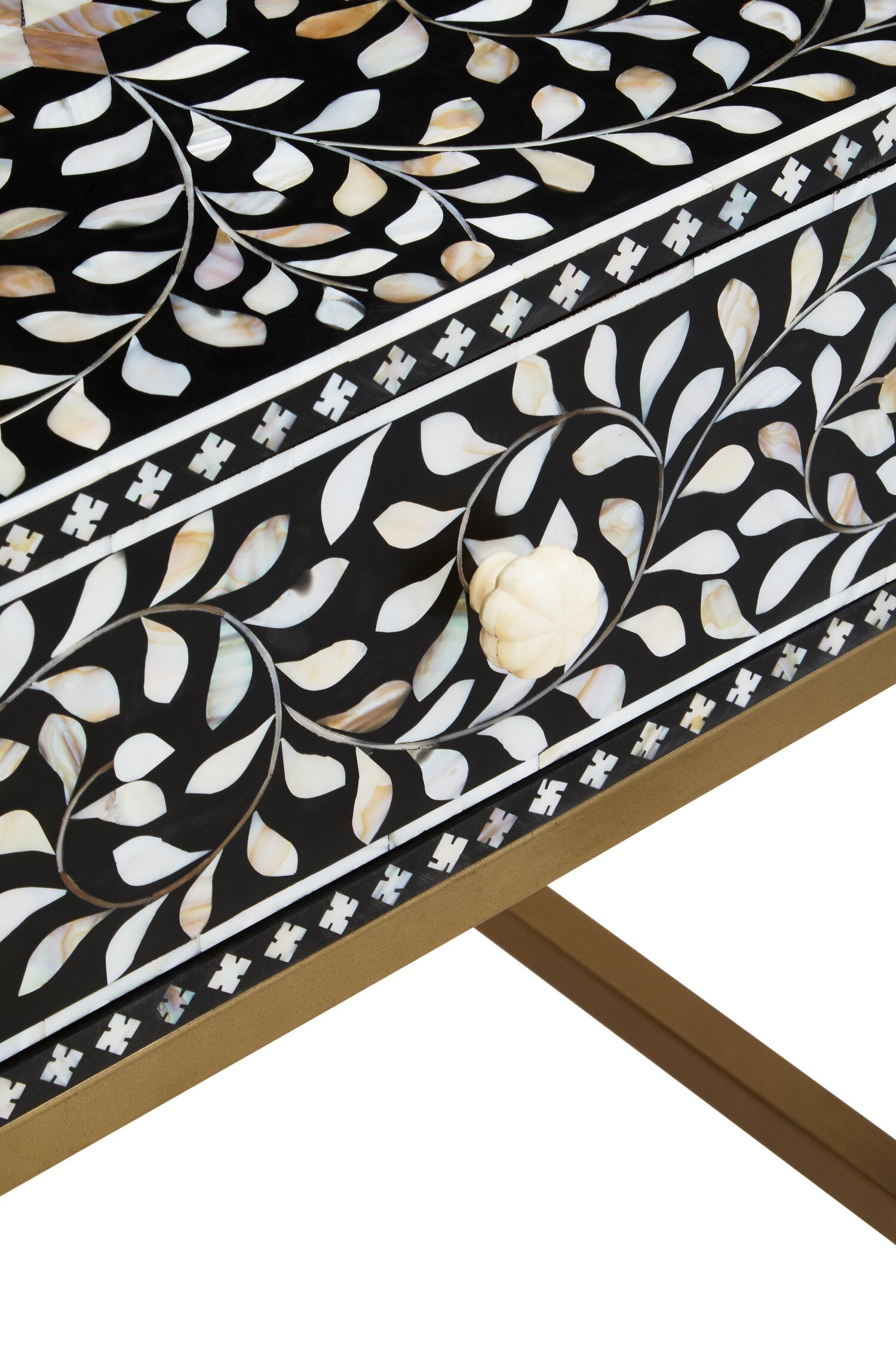 Fusion 1 Drawer Side Table with Bone Inlay