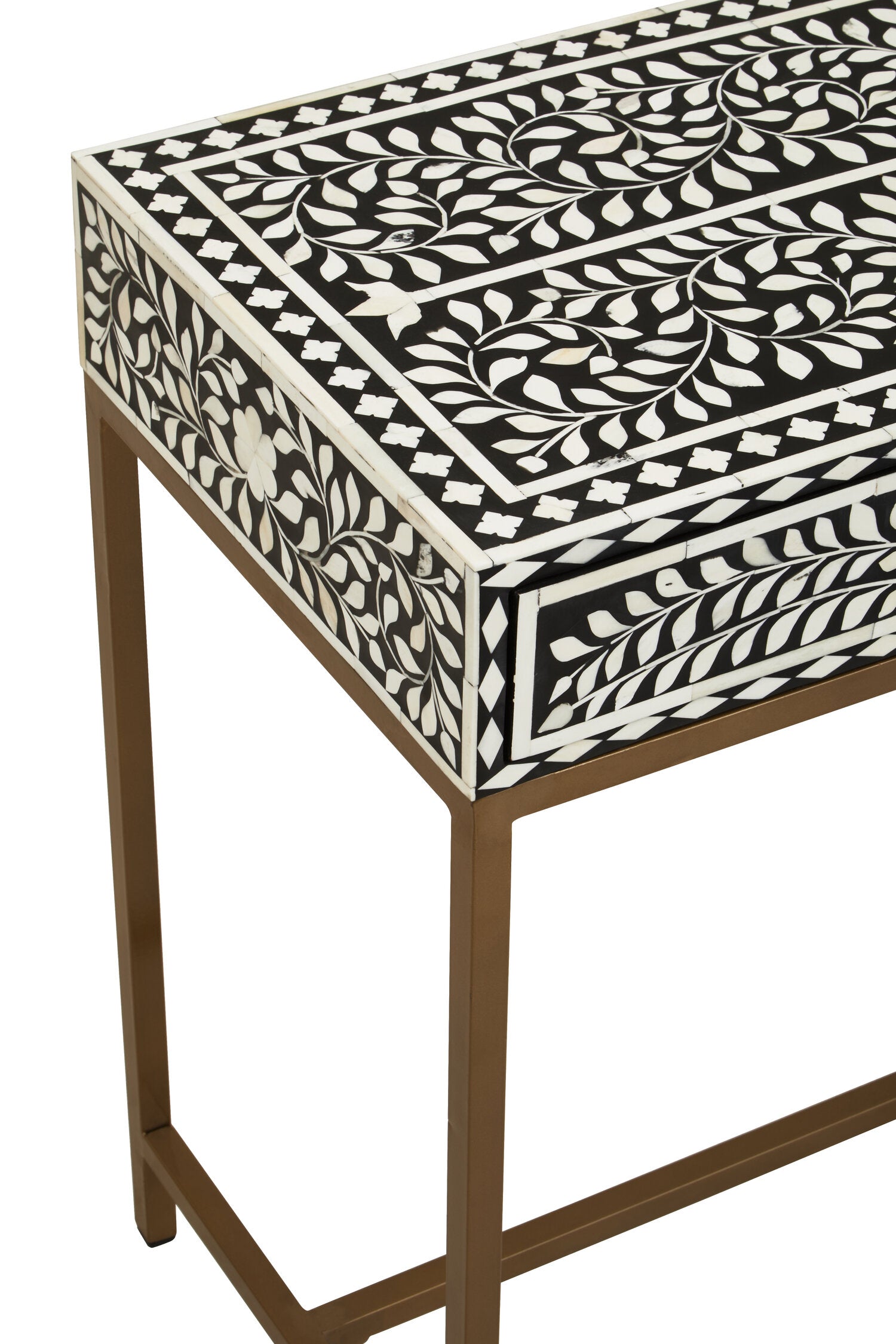 Fusion Bone Inlay Console Table With 2 Drawers