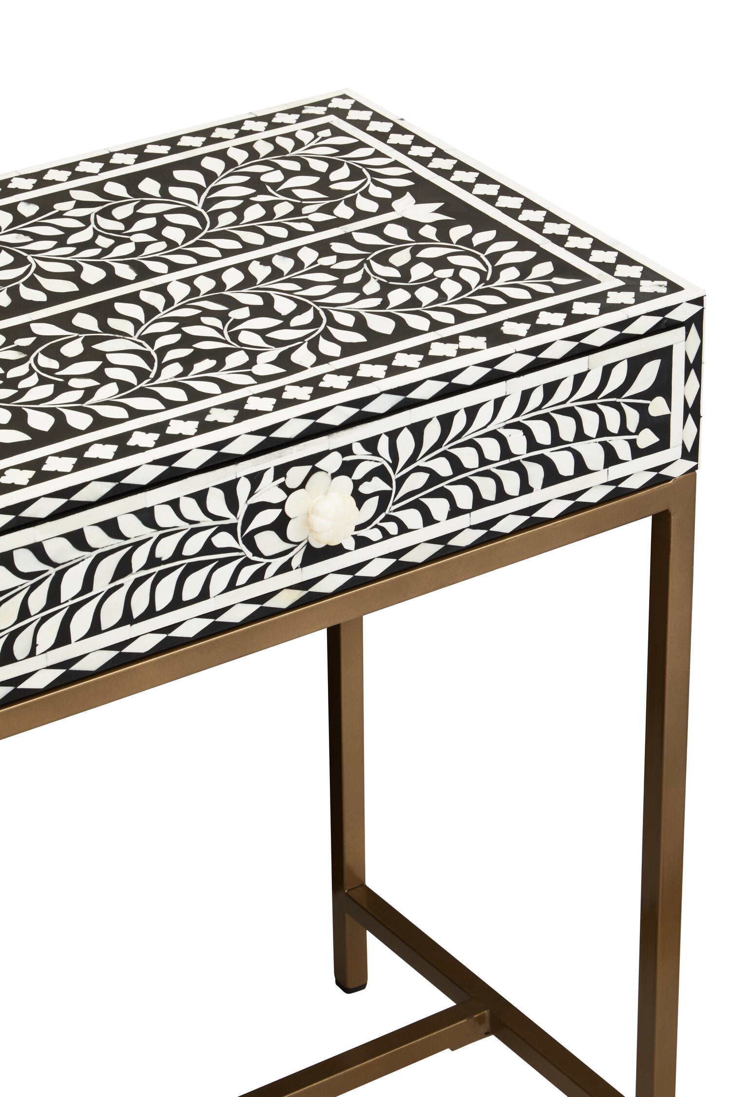 Fusion Bone Inlay Console Table With 2 Drawers