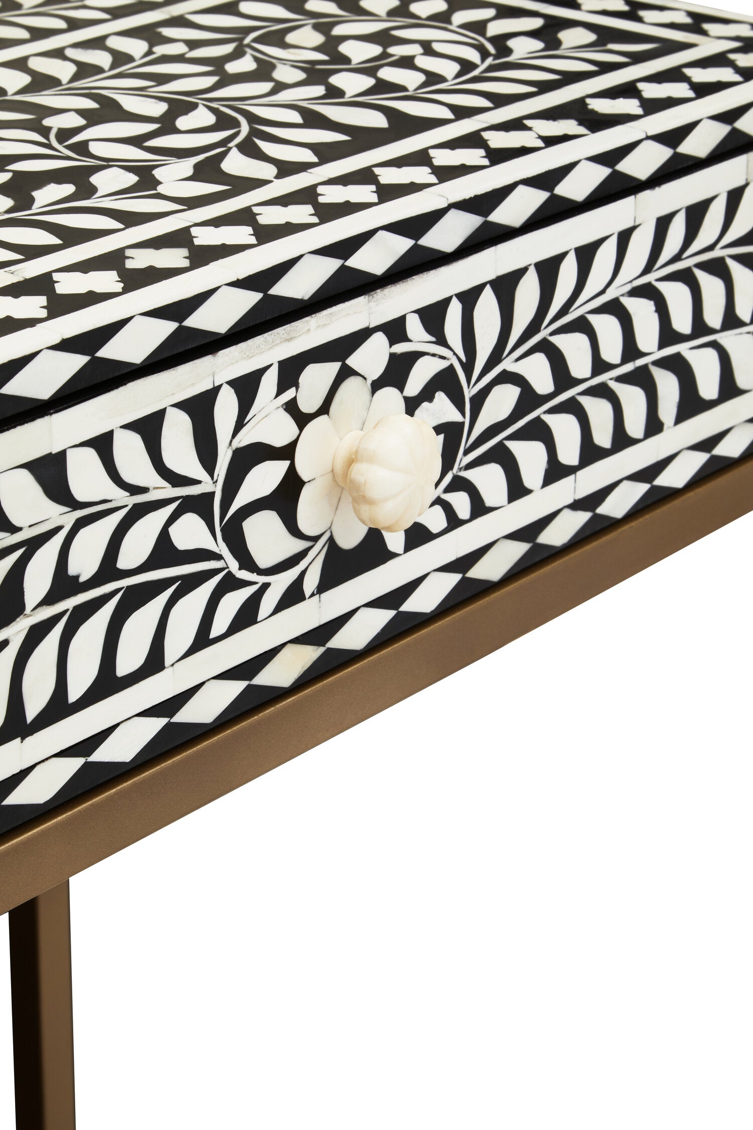 Fusion Bone Inlay Console Table With 2 Drawers