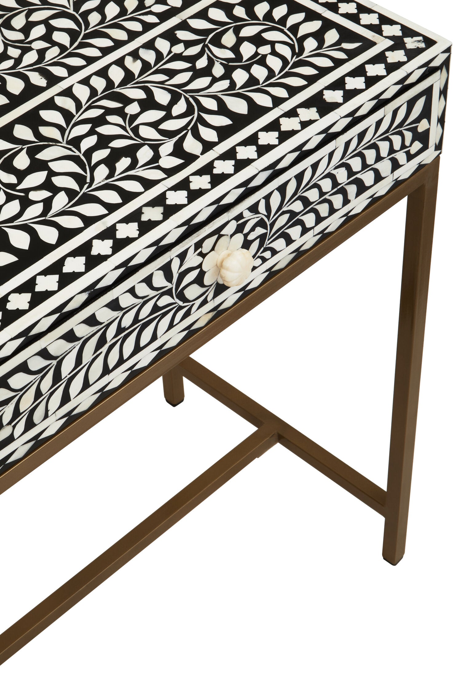 Fusion Bone Inlay Console Table With 2 Drawers