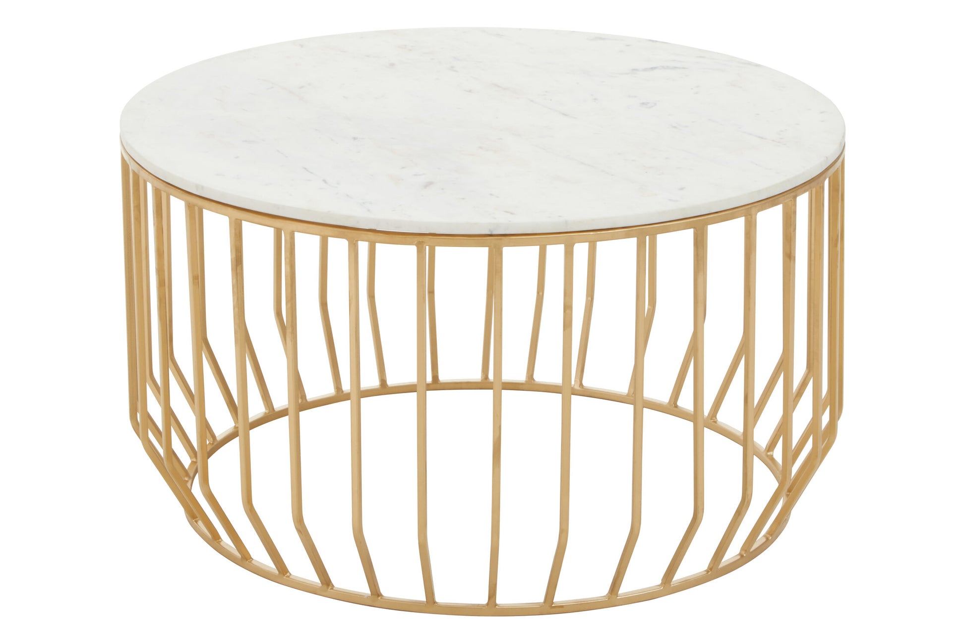 Pali White Marble And Gold Coffee Table.