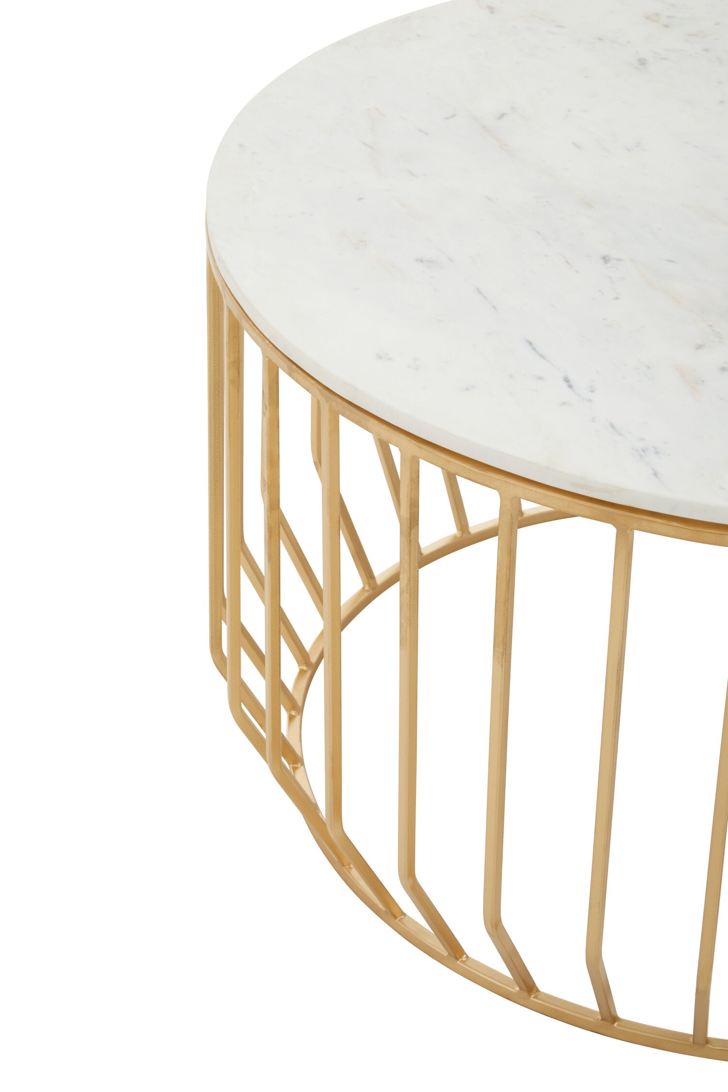 Pali White Marble And Gold Coffee Table.
