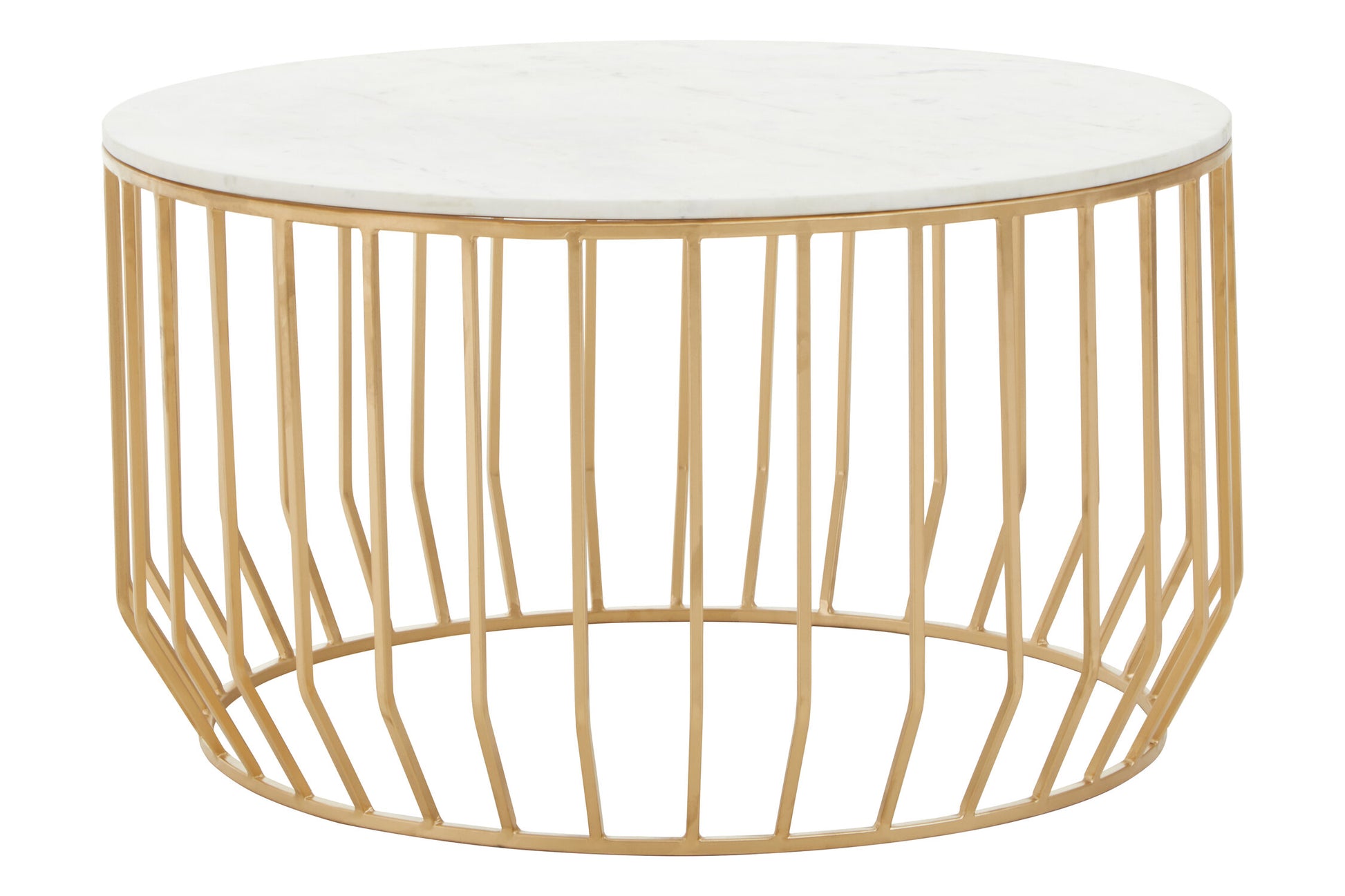 Pali White Marble And Gold Coffee Table.