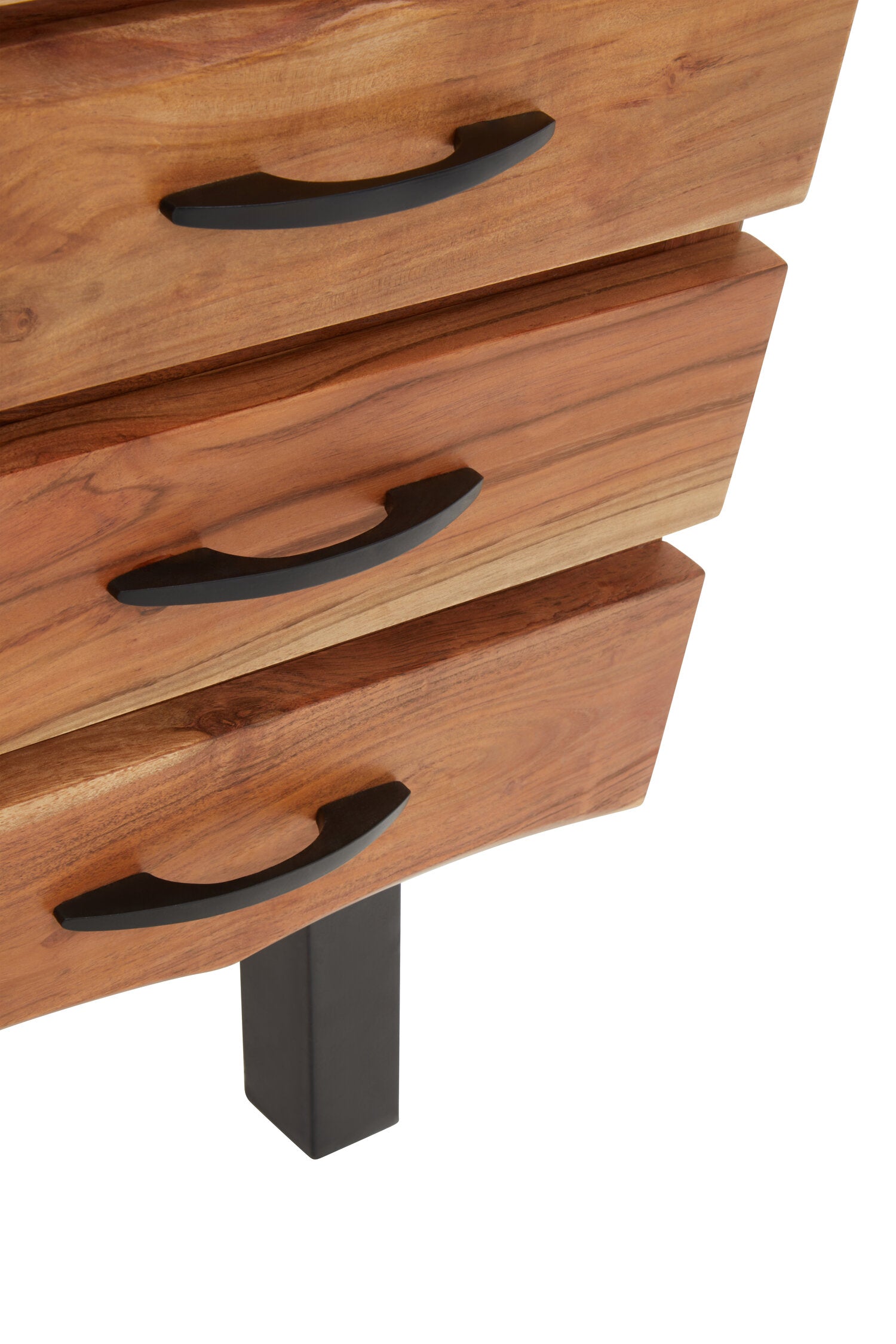 Nashik Three Drawer Acacia Side Table