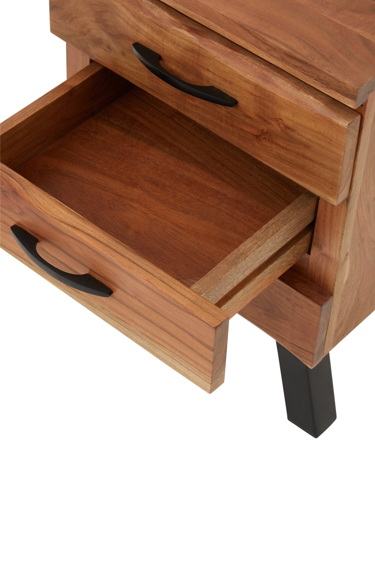 Nashik Three Drawer Acacia Side Table