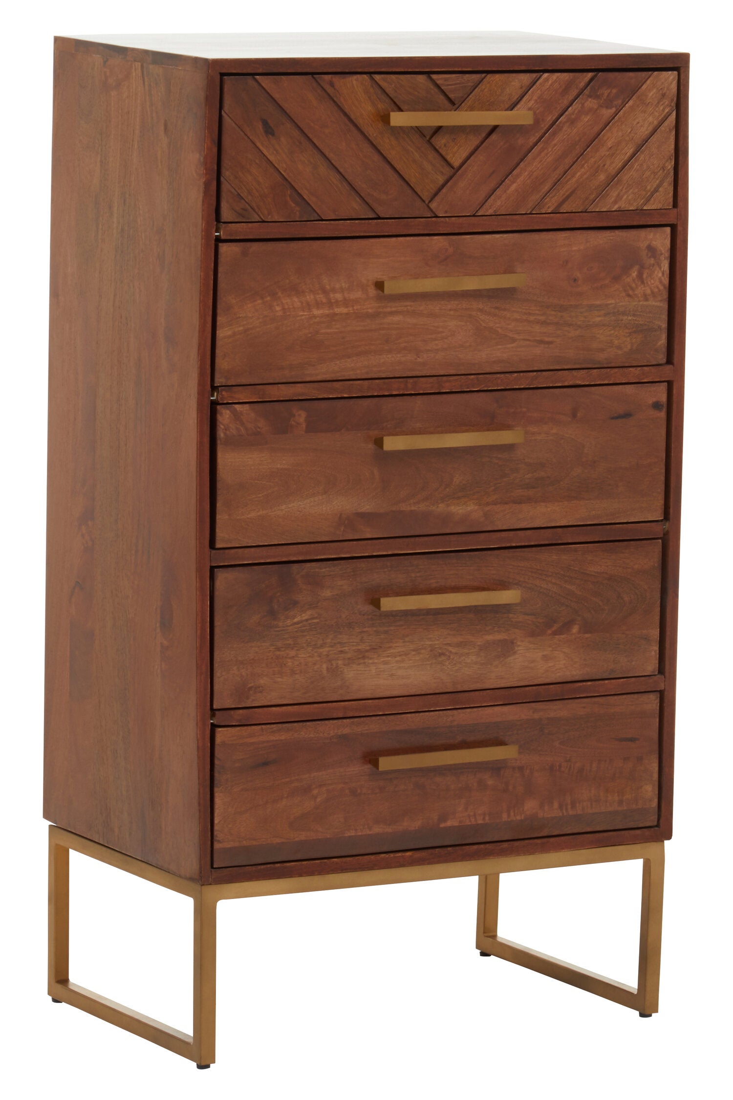 Gaya Mango Wood Chest of 5 Drawers