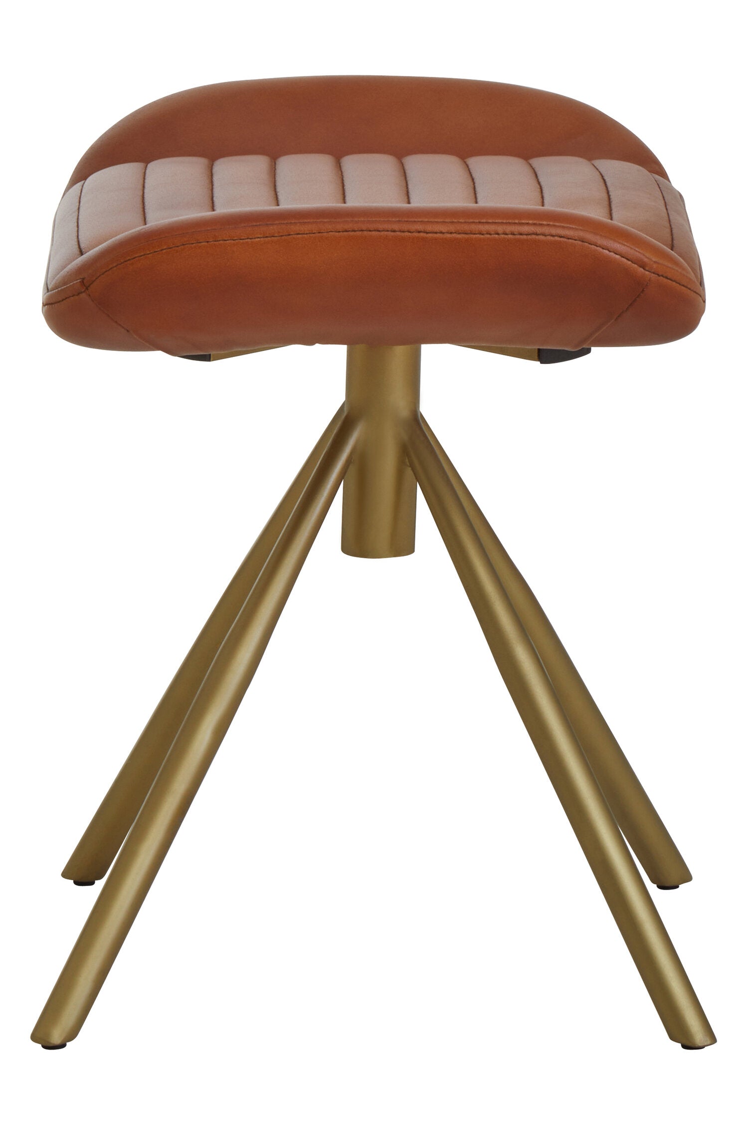 Buffalo Tan Leather Footstool